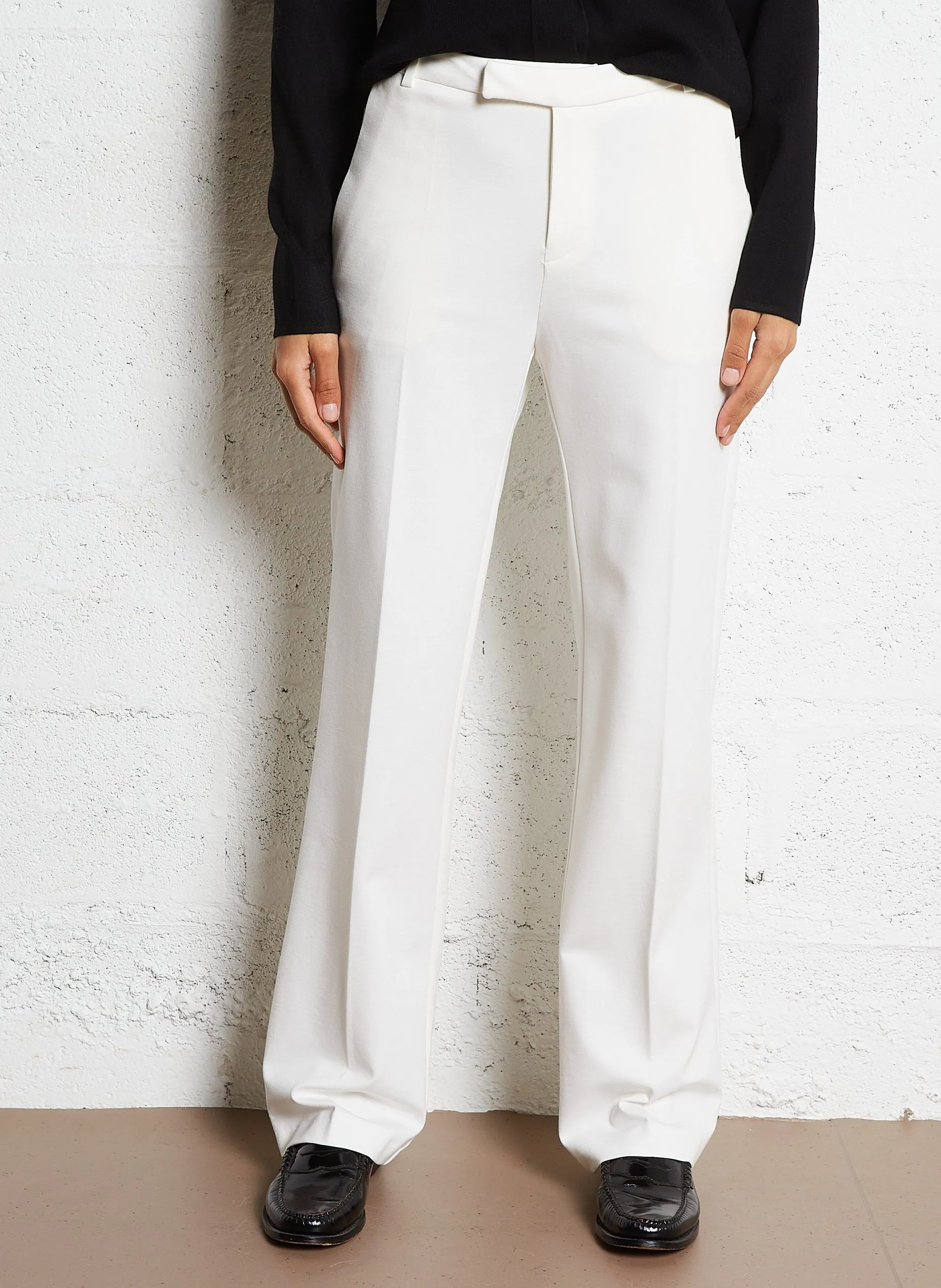 Pantalon droit flare confort Blanc
