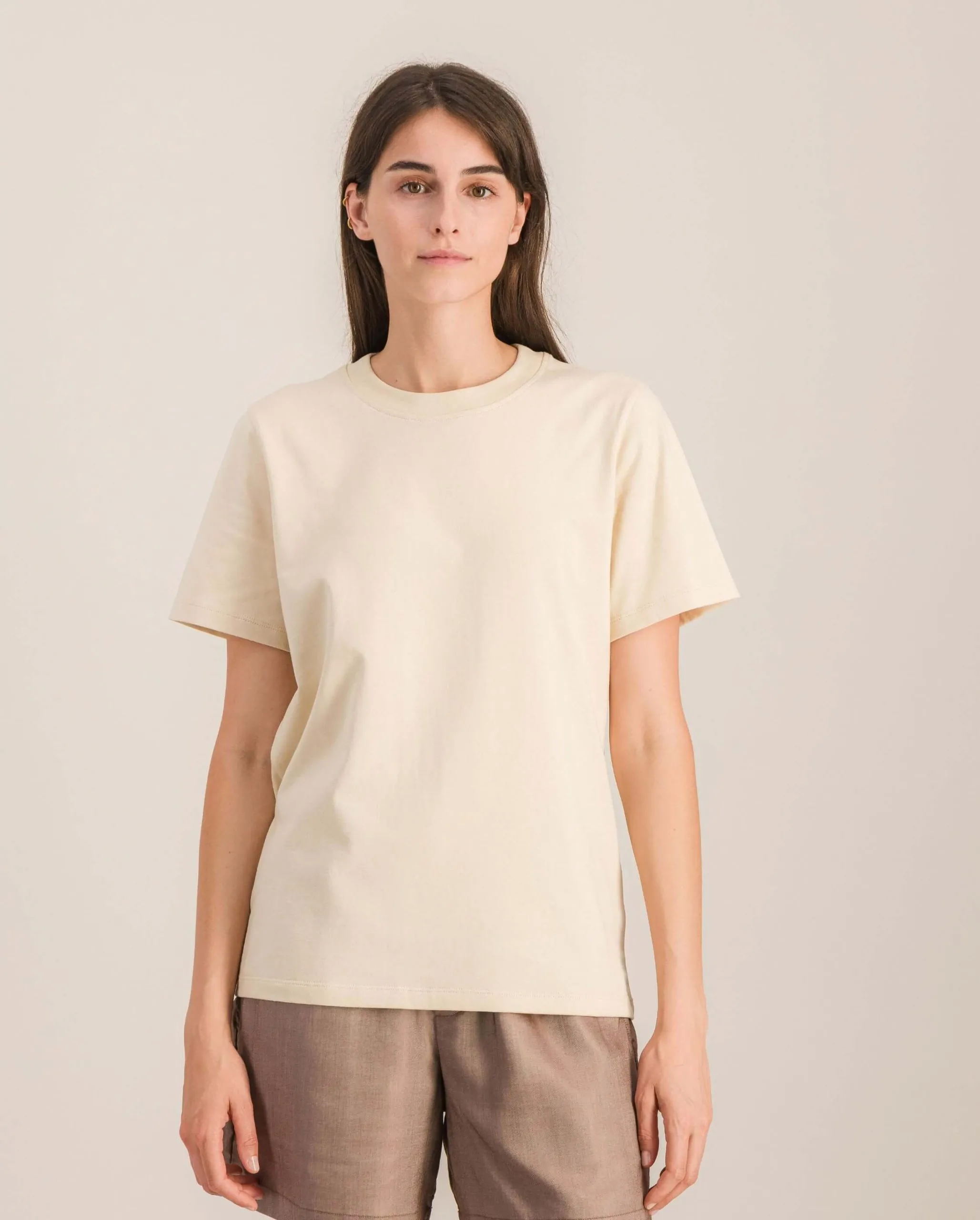 T-shirt femme coton bio, beige Beige