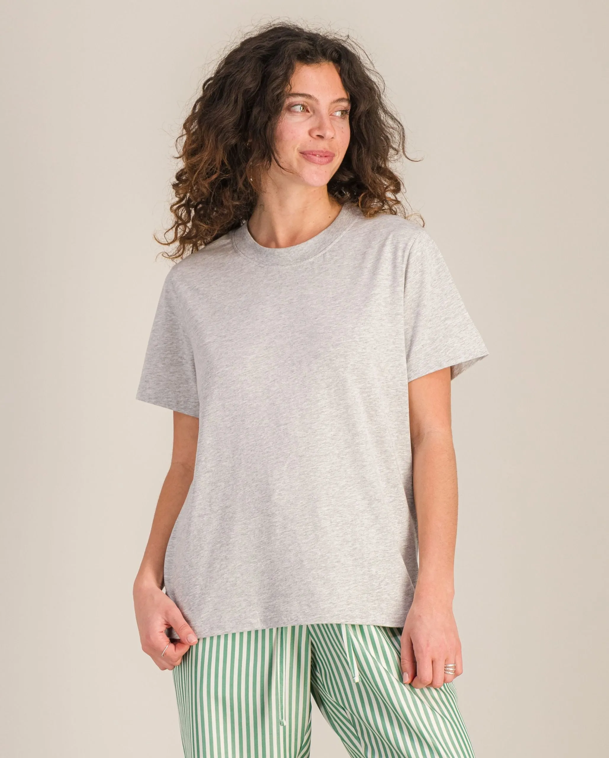 T-shirt femme coton bio, gris chiné Gris