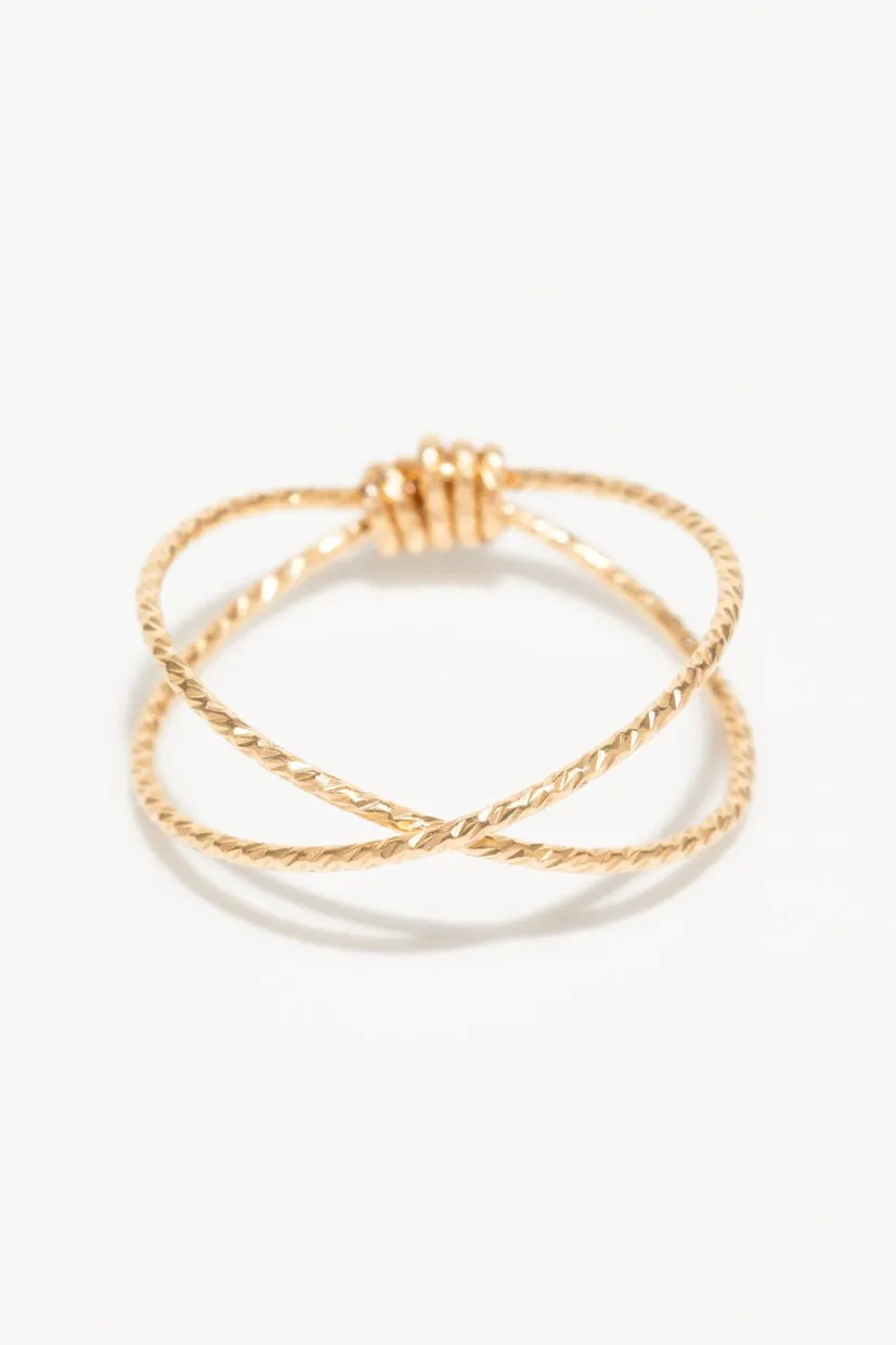 Bague croisée éclat Doré