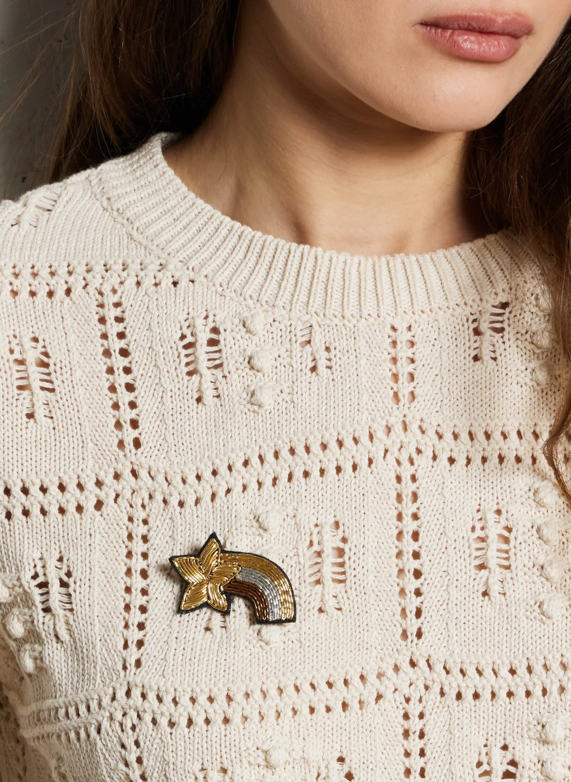 Broche étoile filante Doré