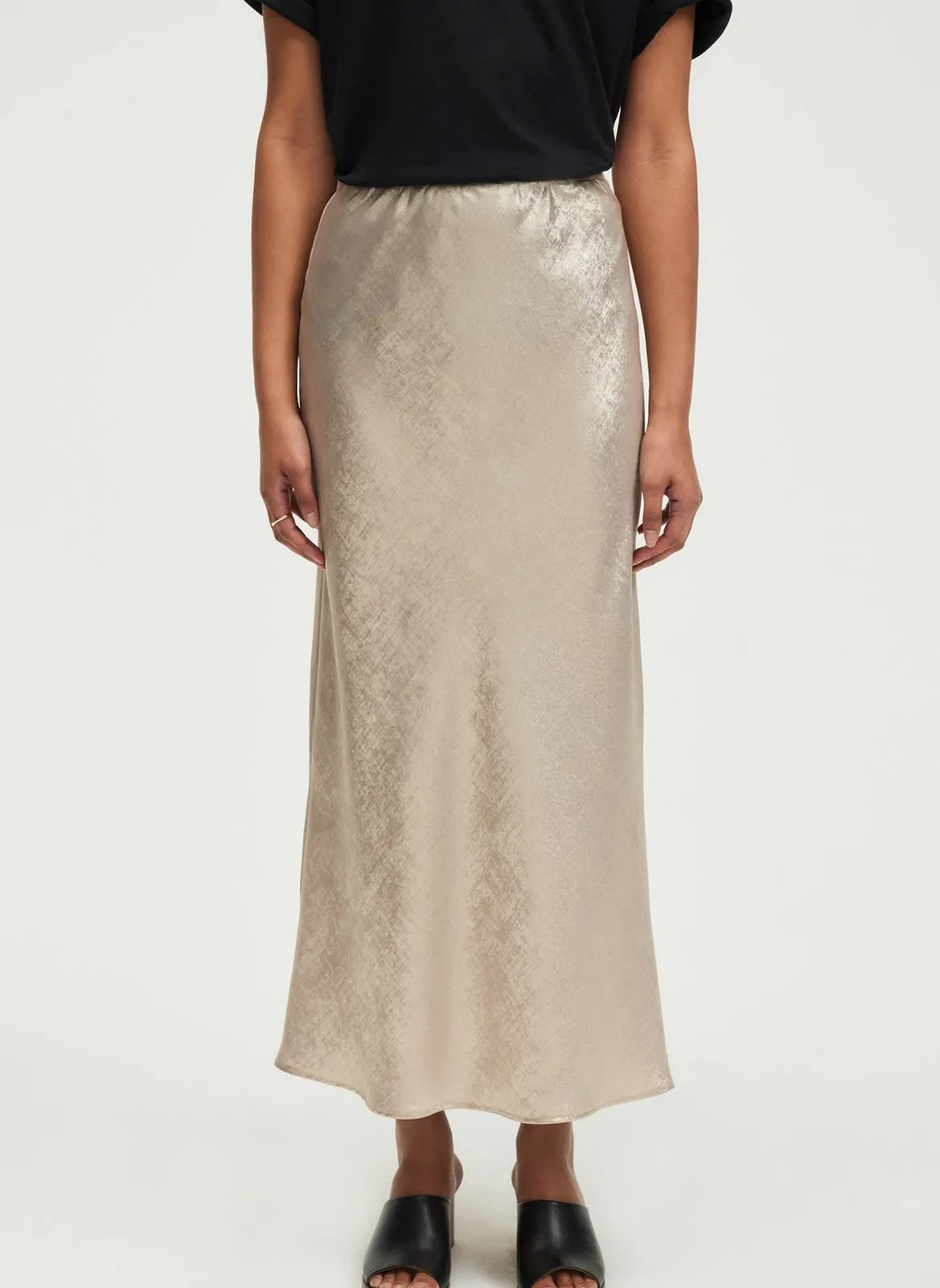 Jupe longue aspect stinée Jaune VIORA