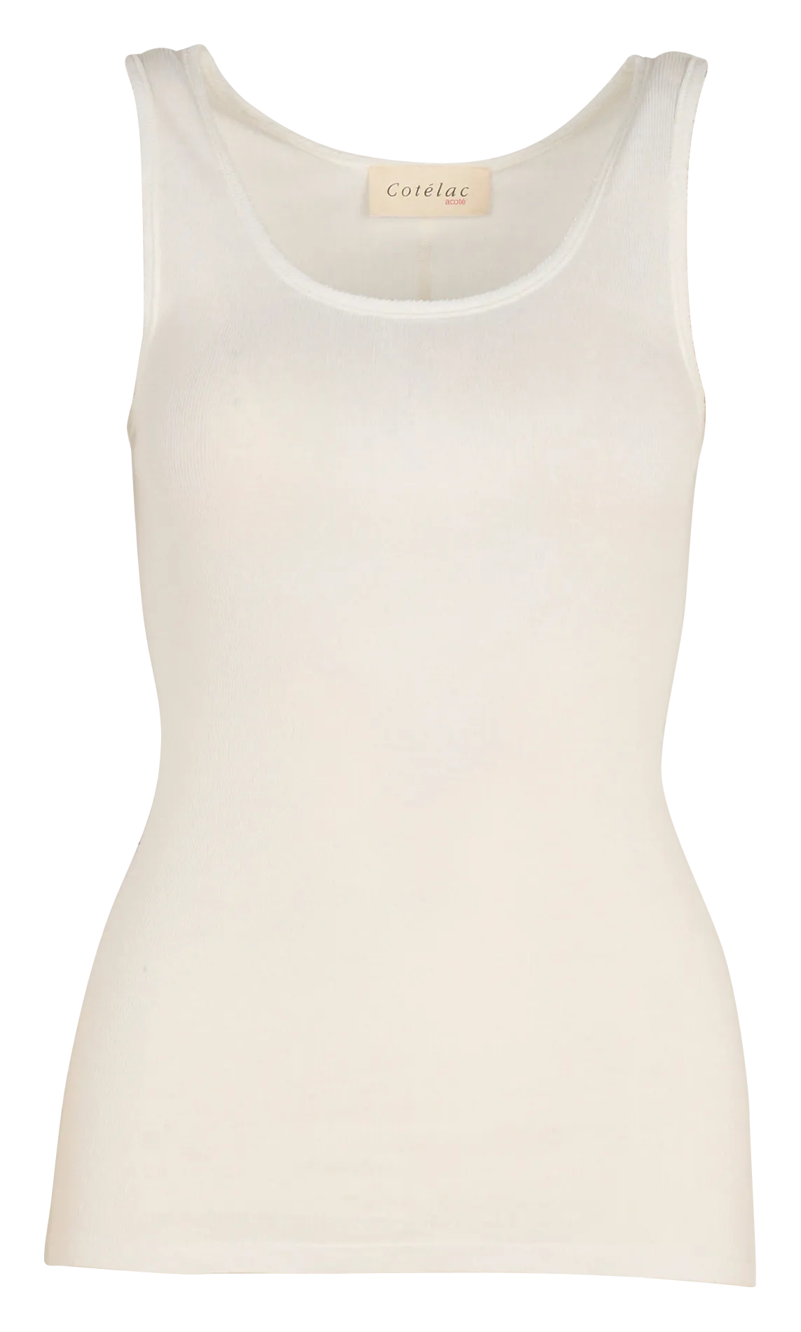 Débardeur droit col rond en coton Blanc