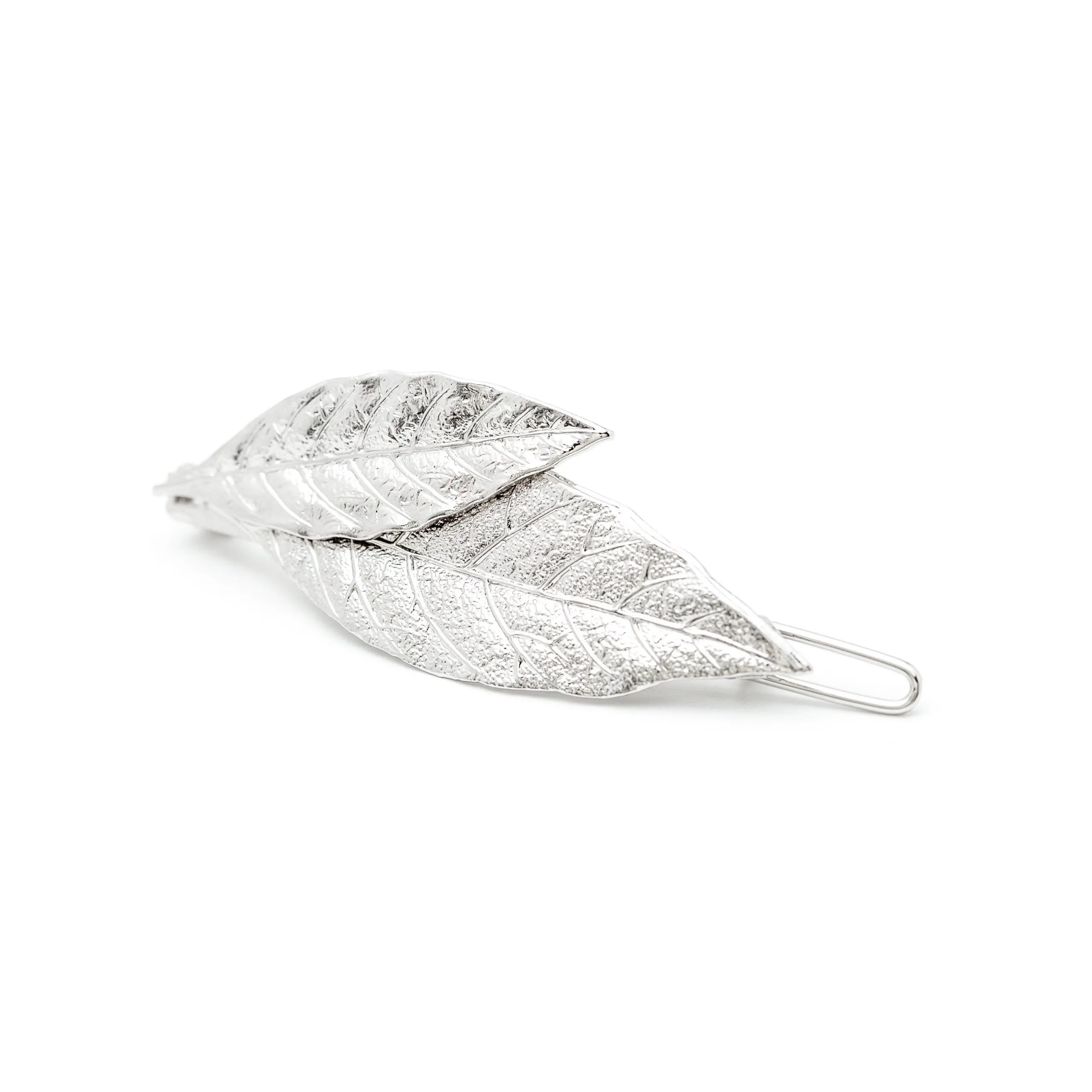Barrette feuilles plaqué argent Argent THALIE