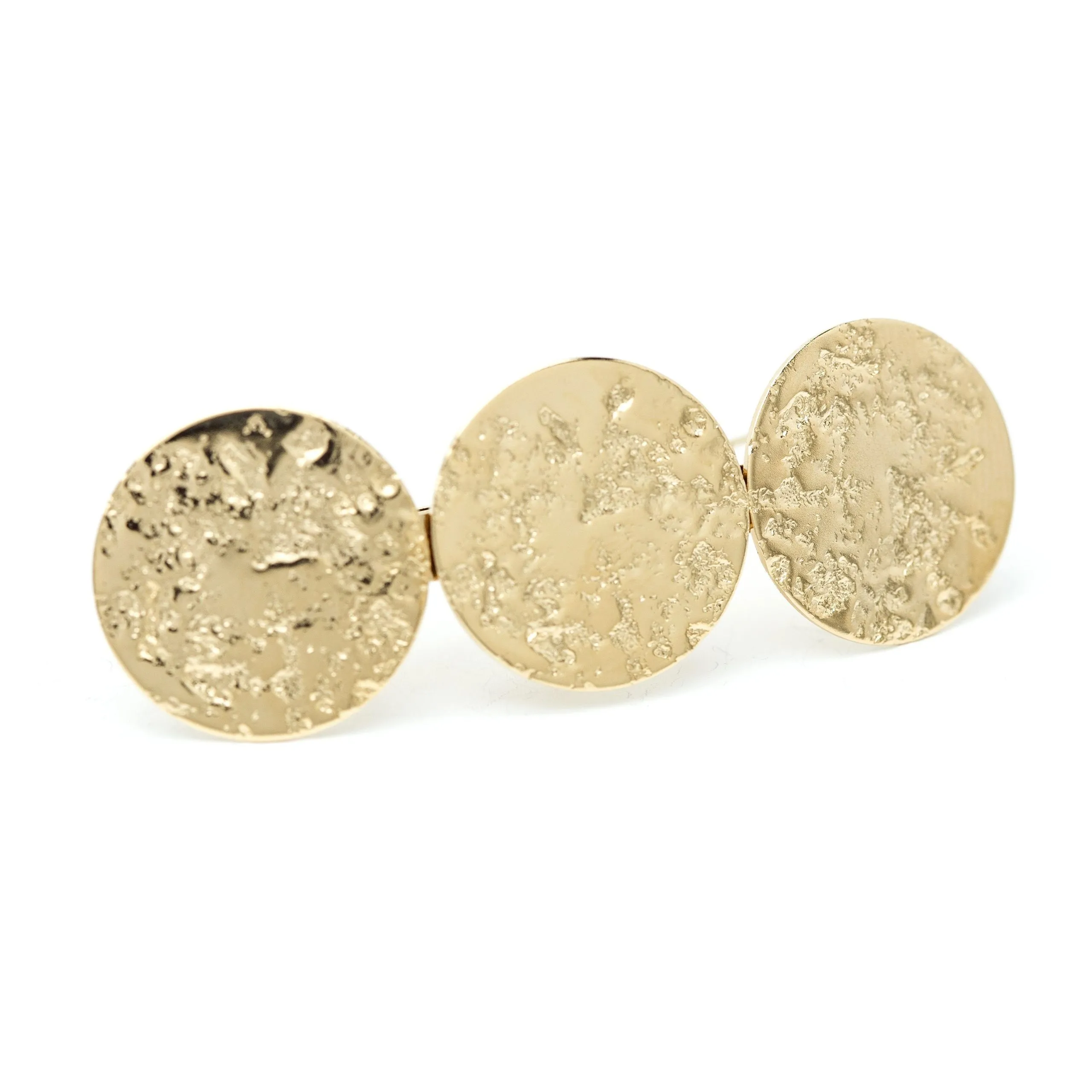 Barrette ronds martelés doré à l'or fin Doré HESTIA