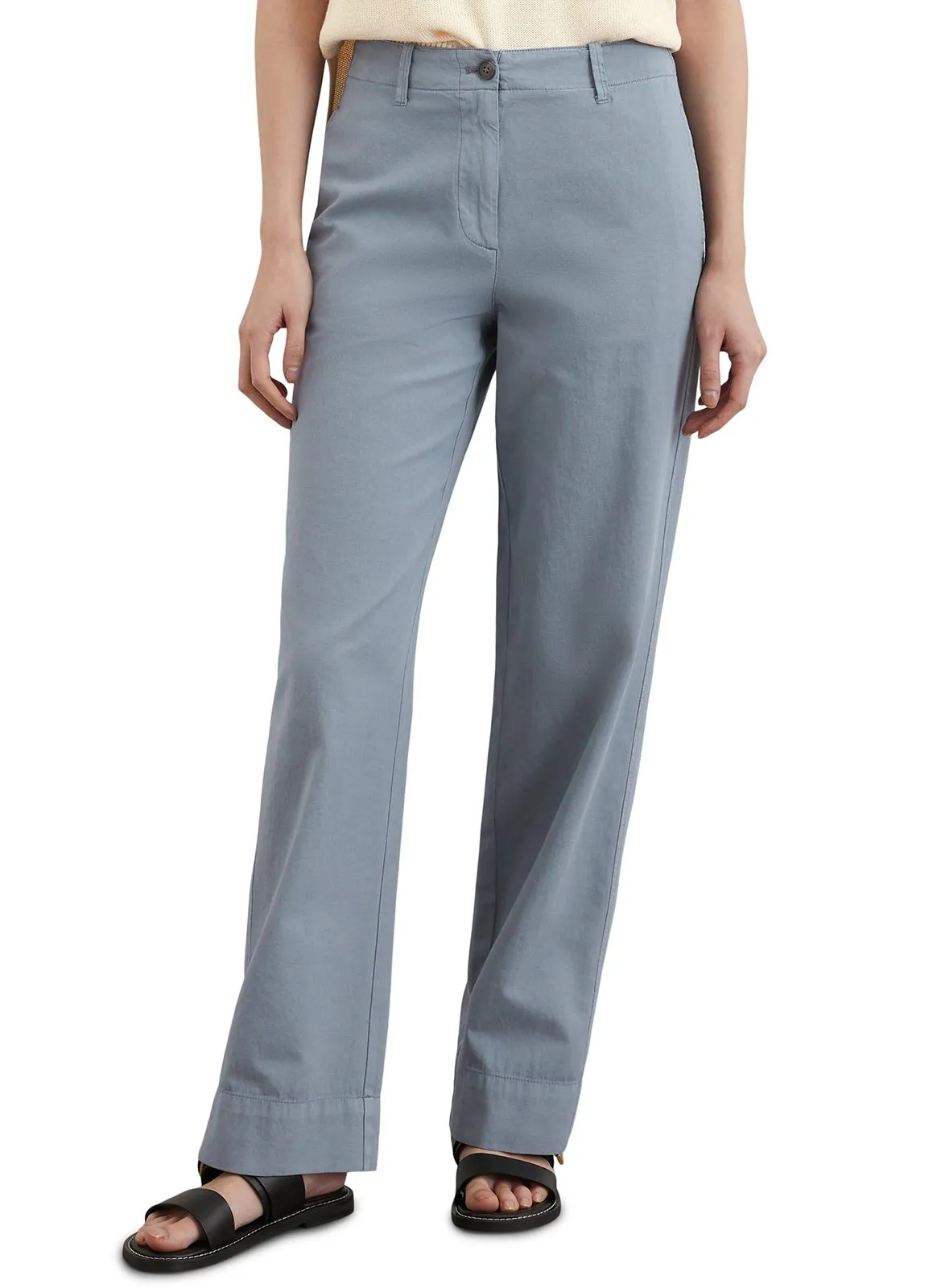 Pantalon en coton mélangé Bleu