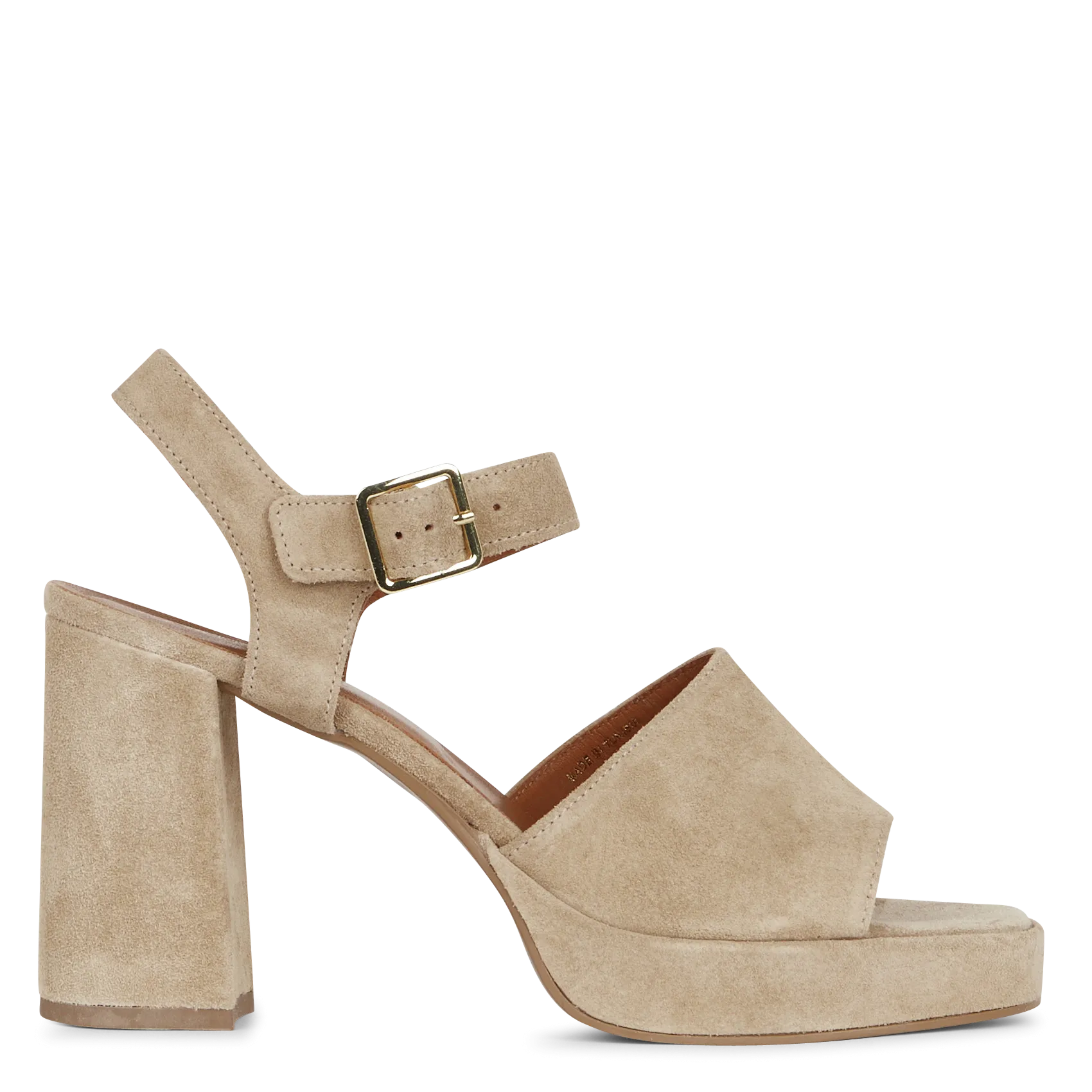 Sandales hautes à plateformes en cuir Beige RODRIGUE