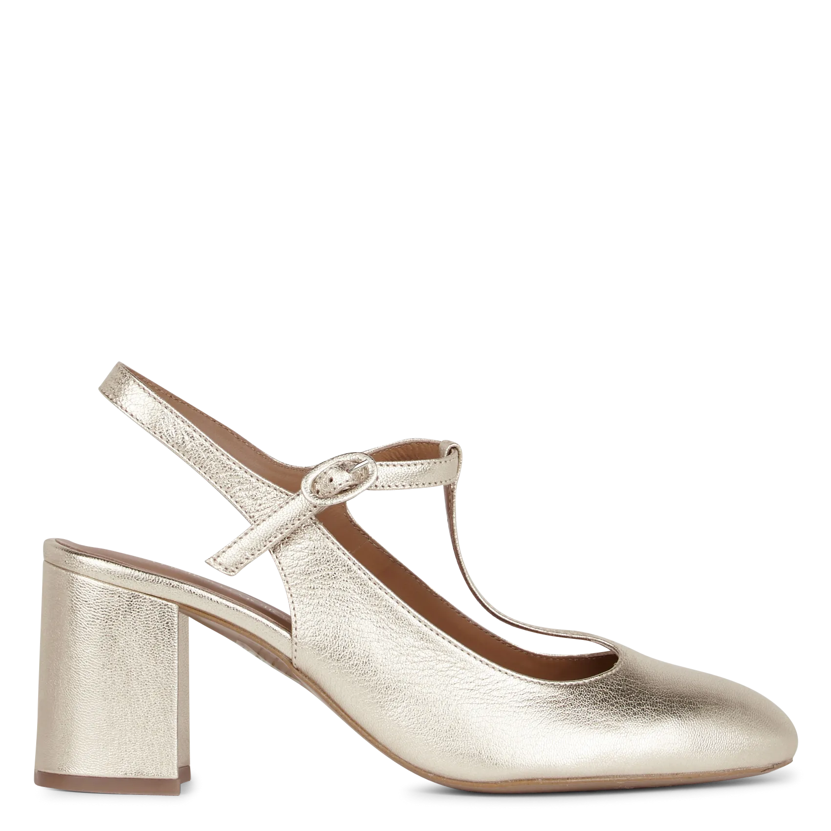 Escarpins métallisés en cuir Doré CYRENE