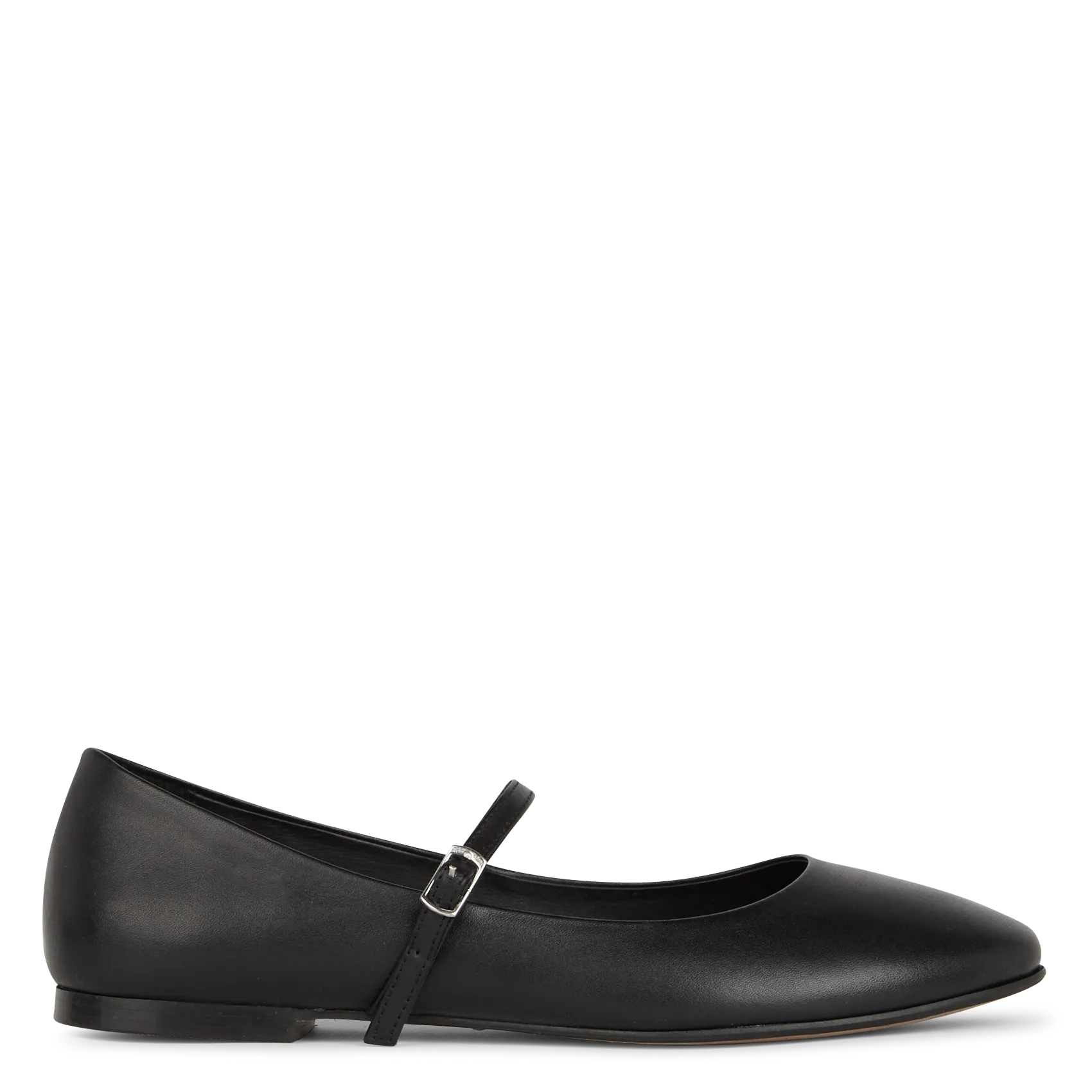 Ballerines babies en cuir lisse Noir AZRA