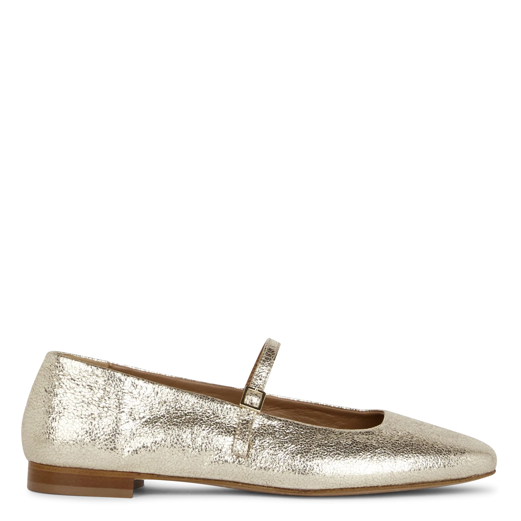 Ballerines en cuir métallisé Doré MIKIE