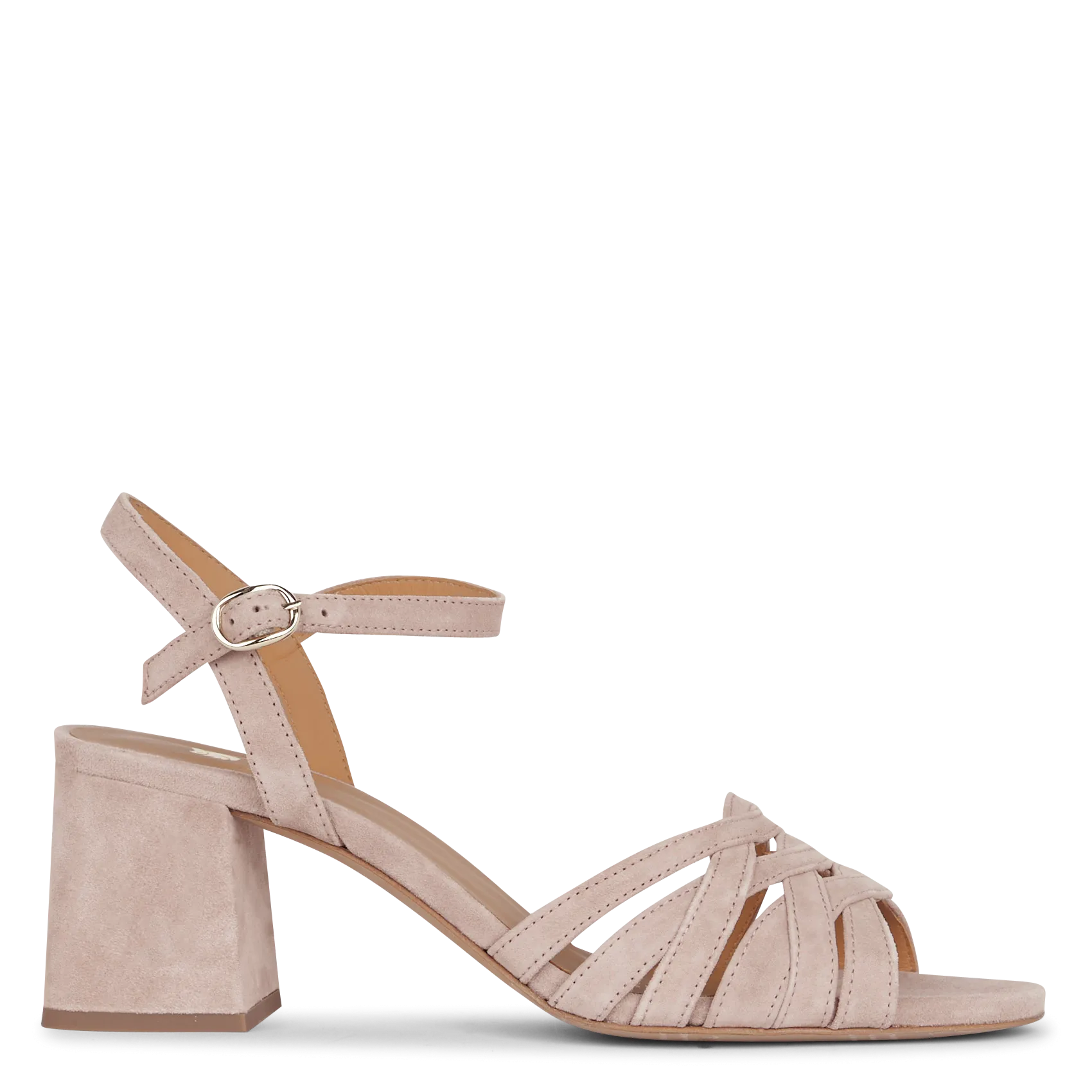 Sandales à talons en cuir velours Rose DALYA