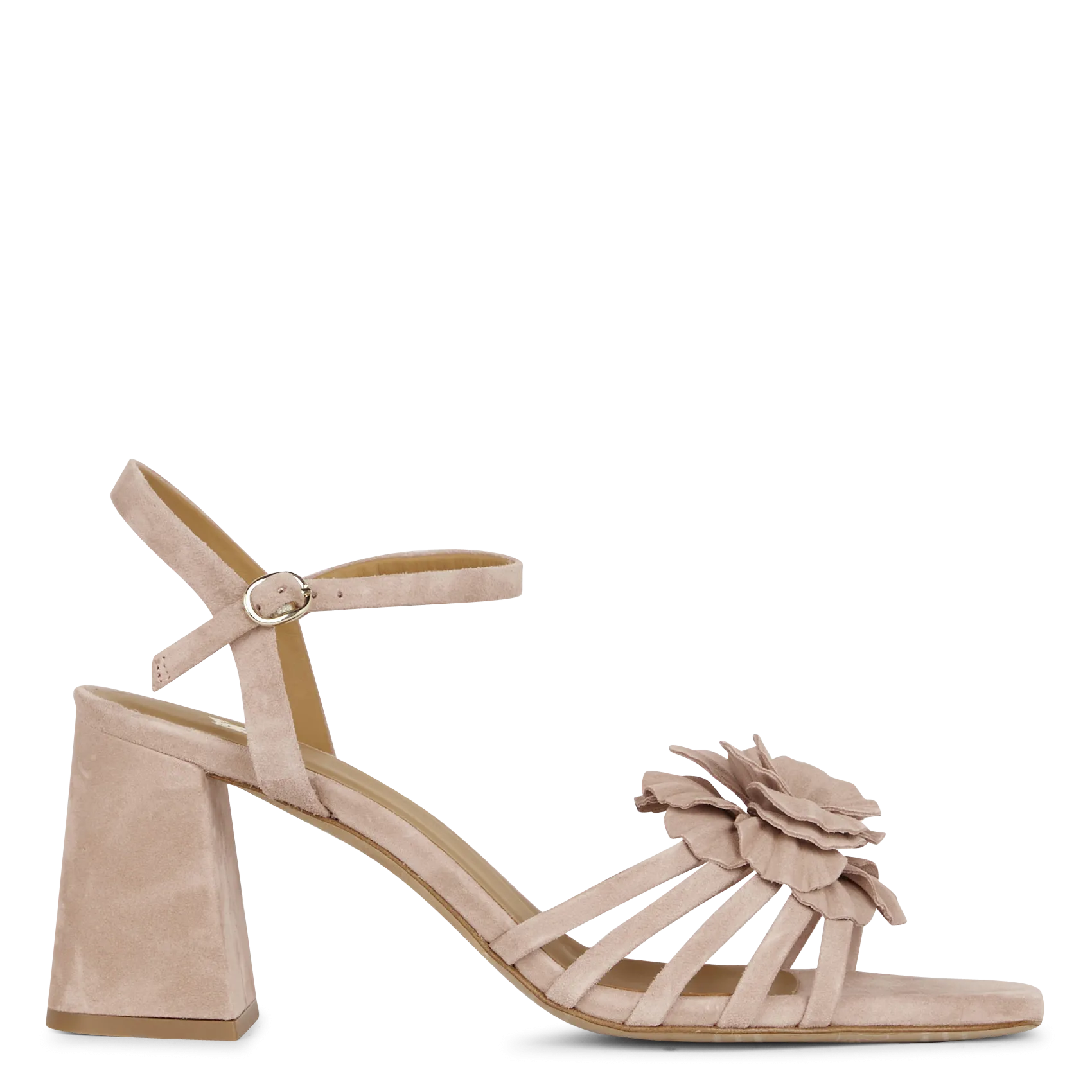 Sandales hautes en cuir Rose MADELINE