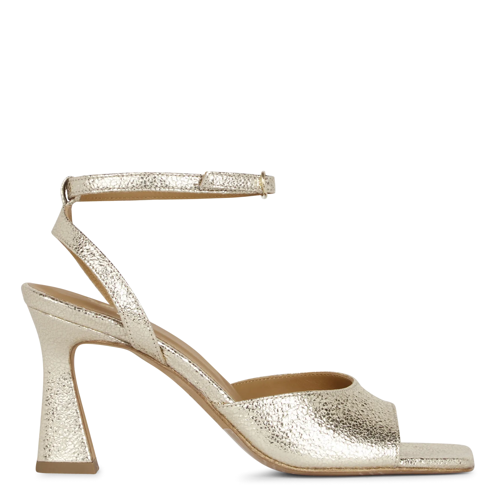 Sandales en cuir métallisé Doré PIPER