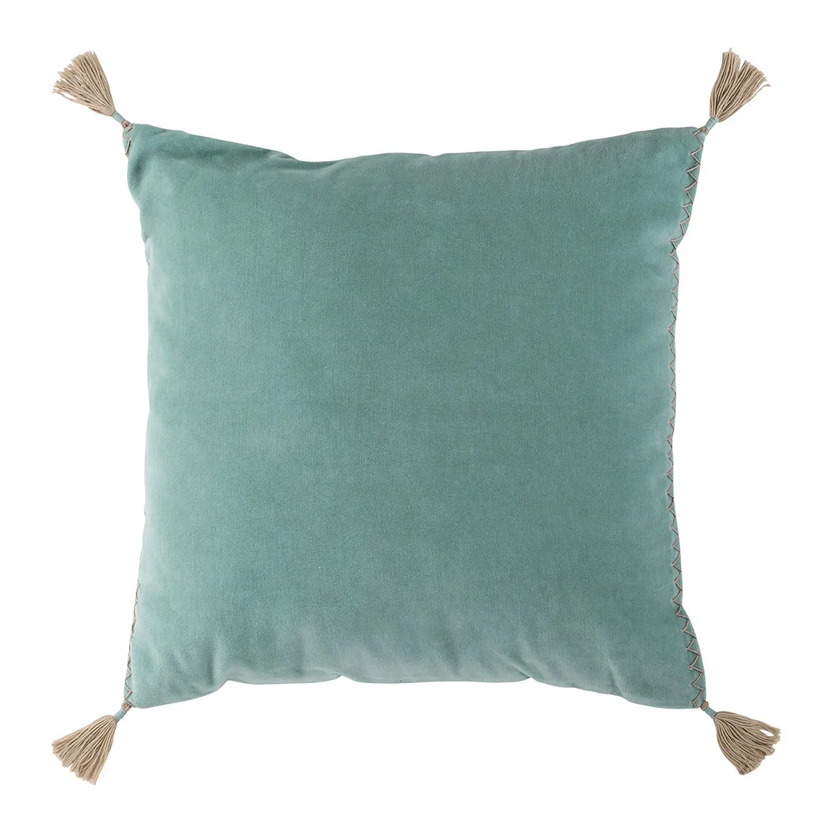 Housse de coussin mattéo en velours de coton Bleu