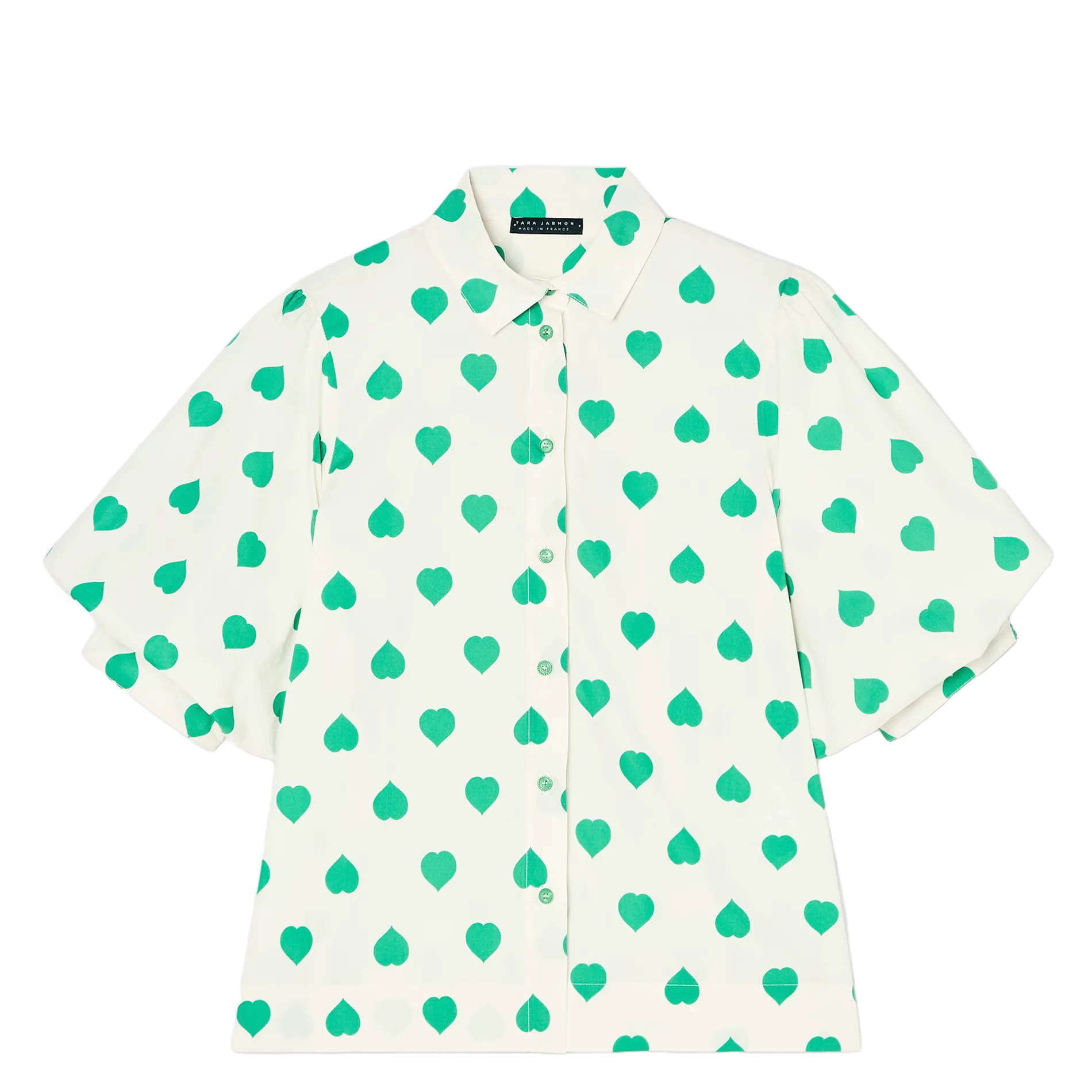 Chemise droite imprimée Vert CALYPSO