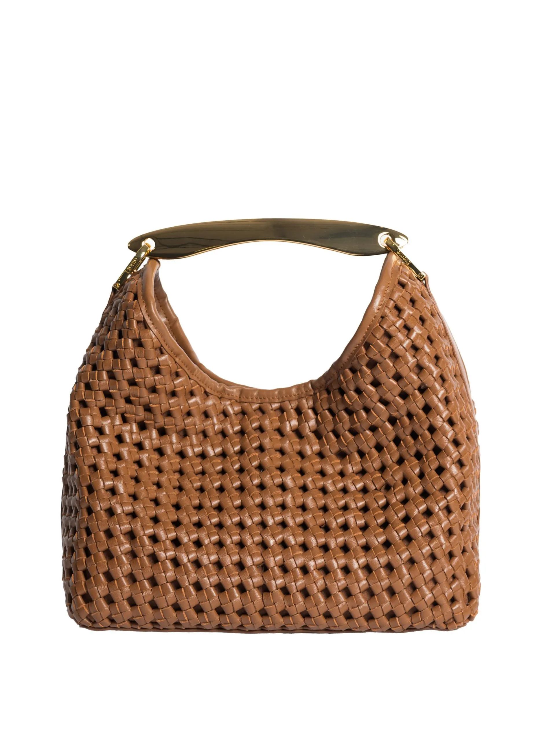 Sac à main boomerang en cuir tressé Marron BOOMERANG