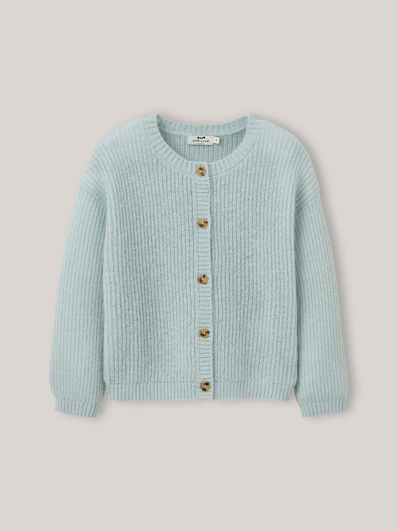 Cardigan avec laine et mohair Vert