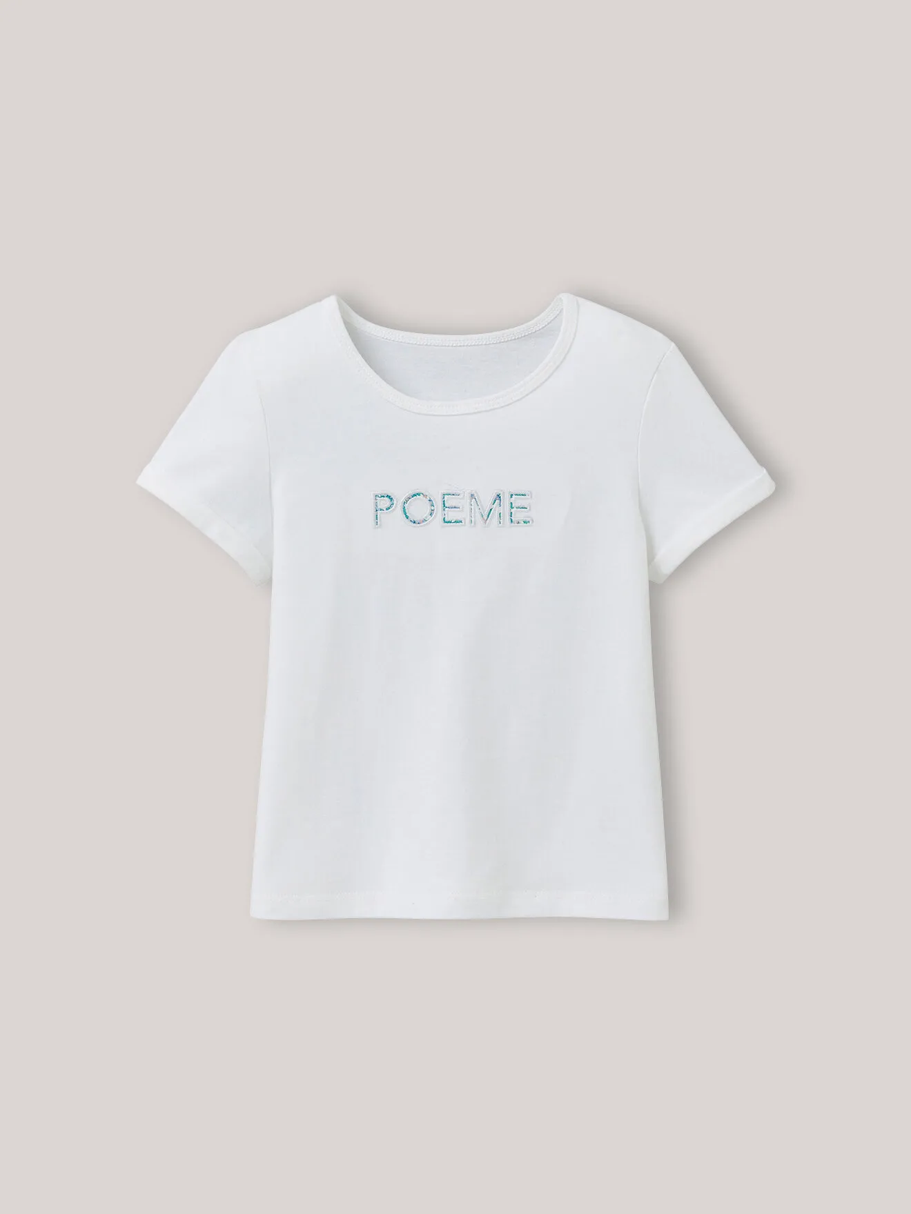 T-shirt à message en tissu liberty en coton biologique Blanc