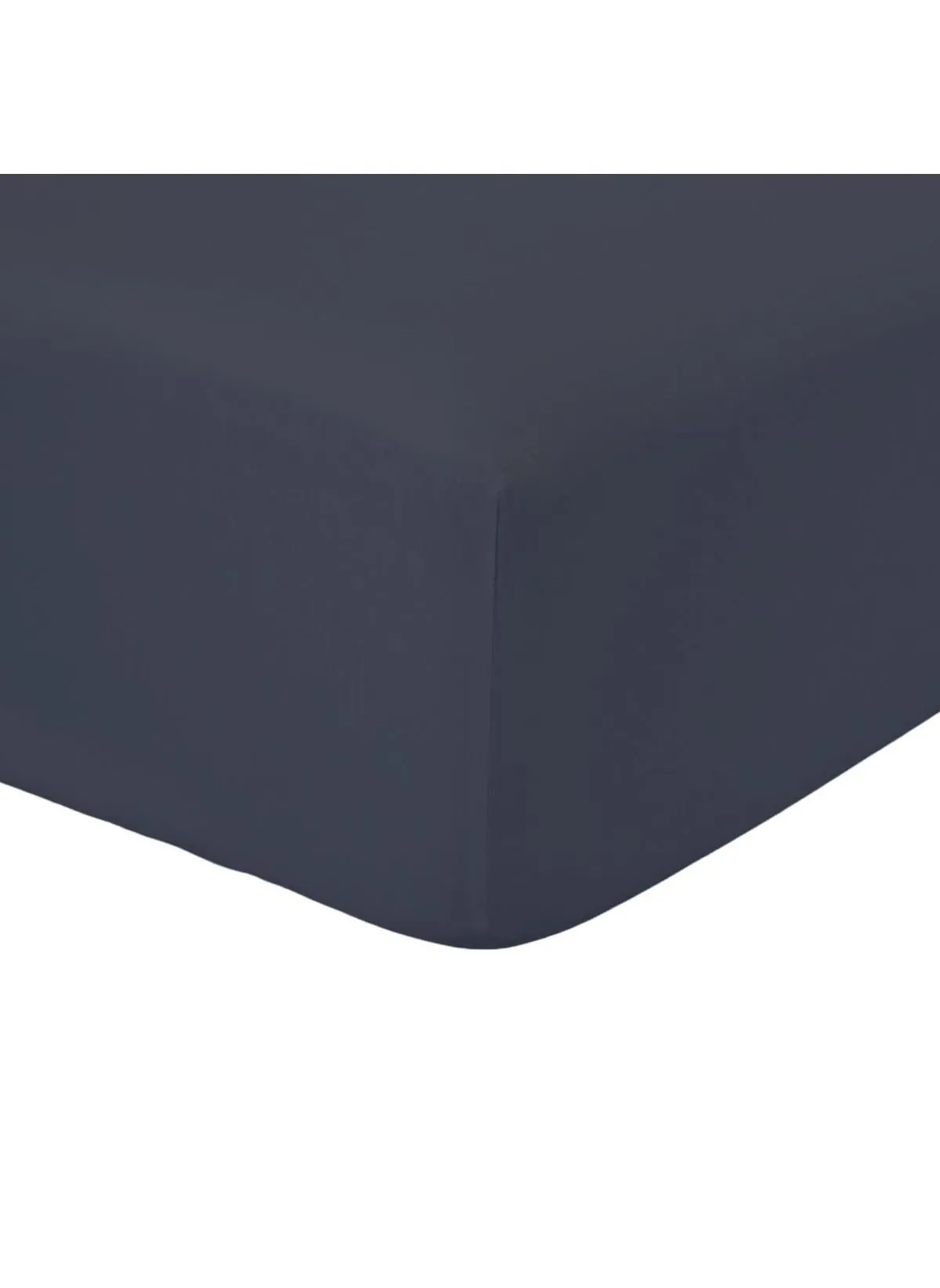 Drap housse uni en coton Bleu ESSENTIAL