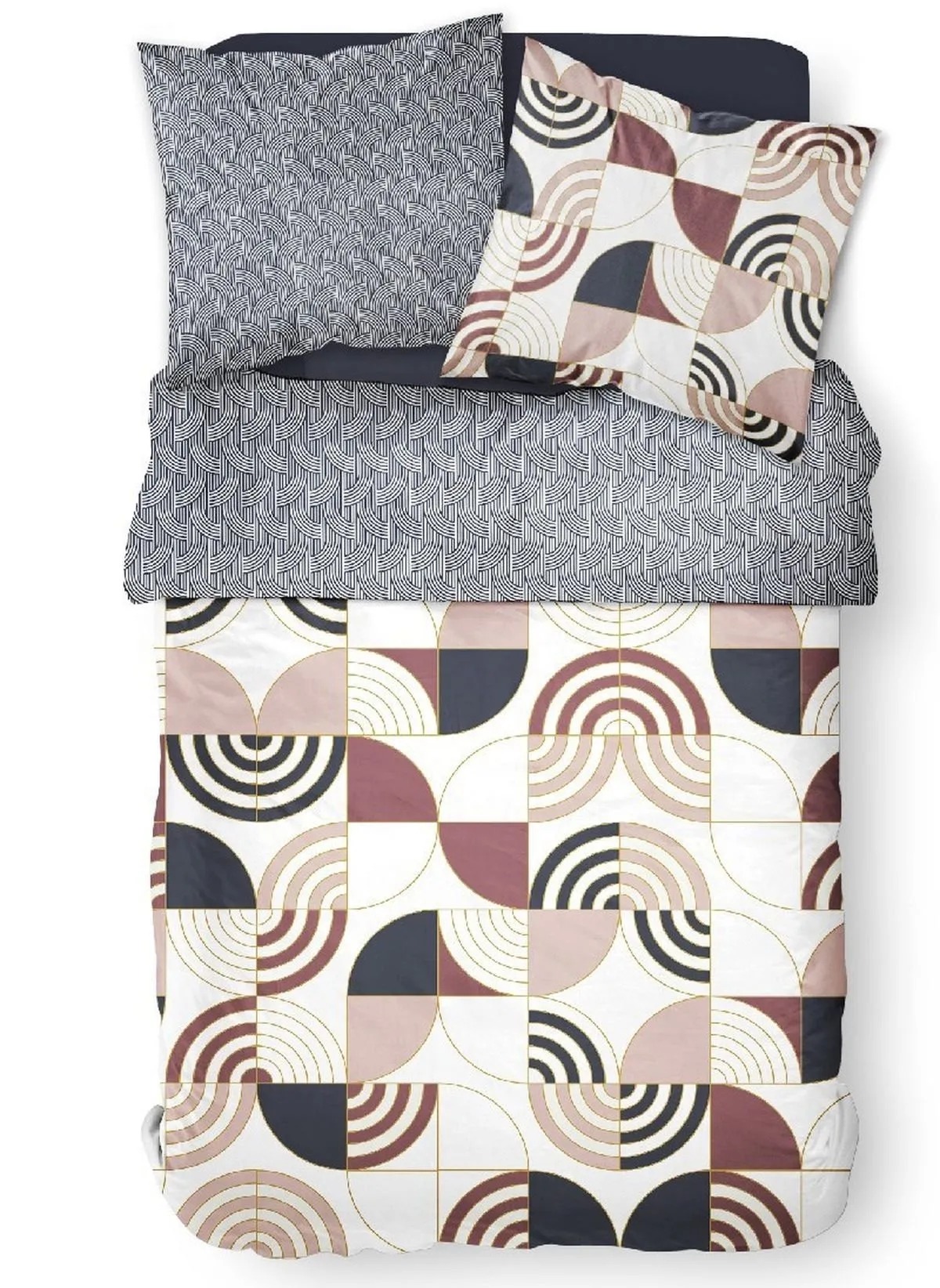 Parure de lit imprimé en coton Blanc SUNSHINE