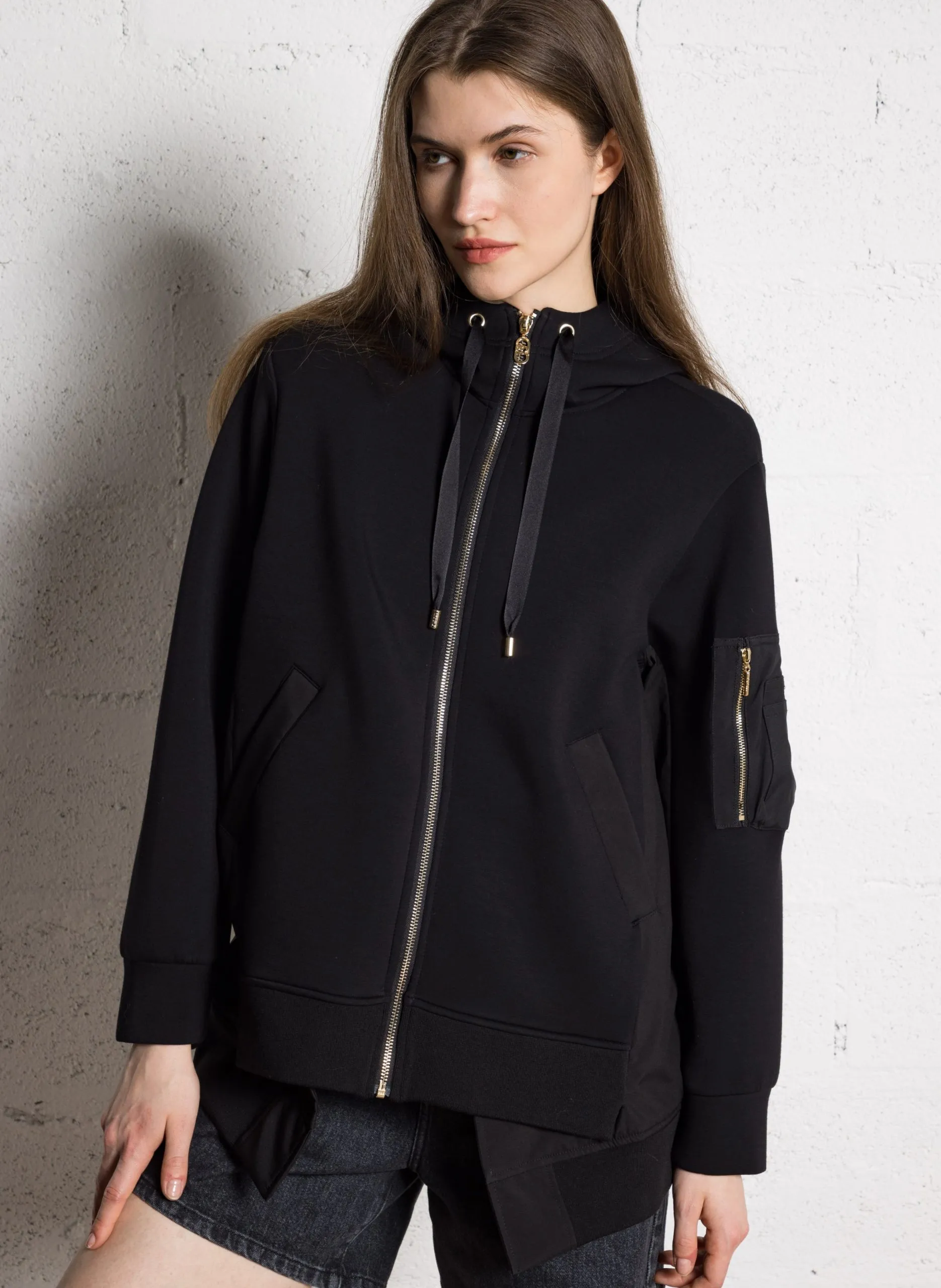 Blouson zippé à capuche Noir