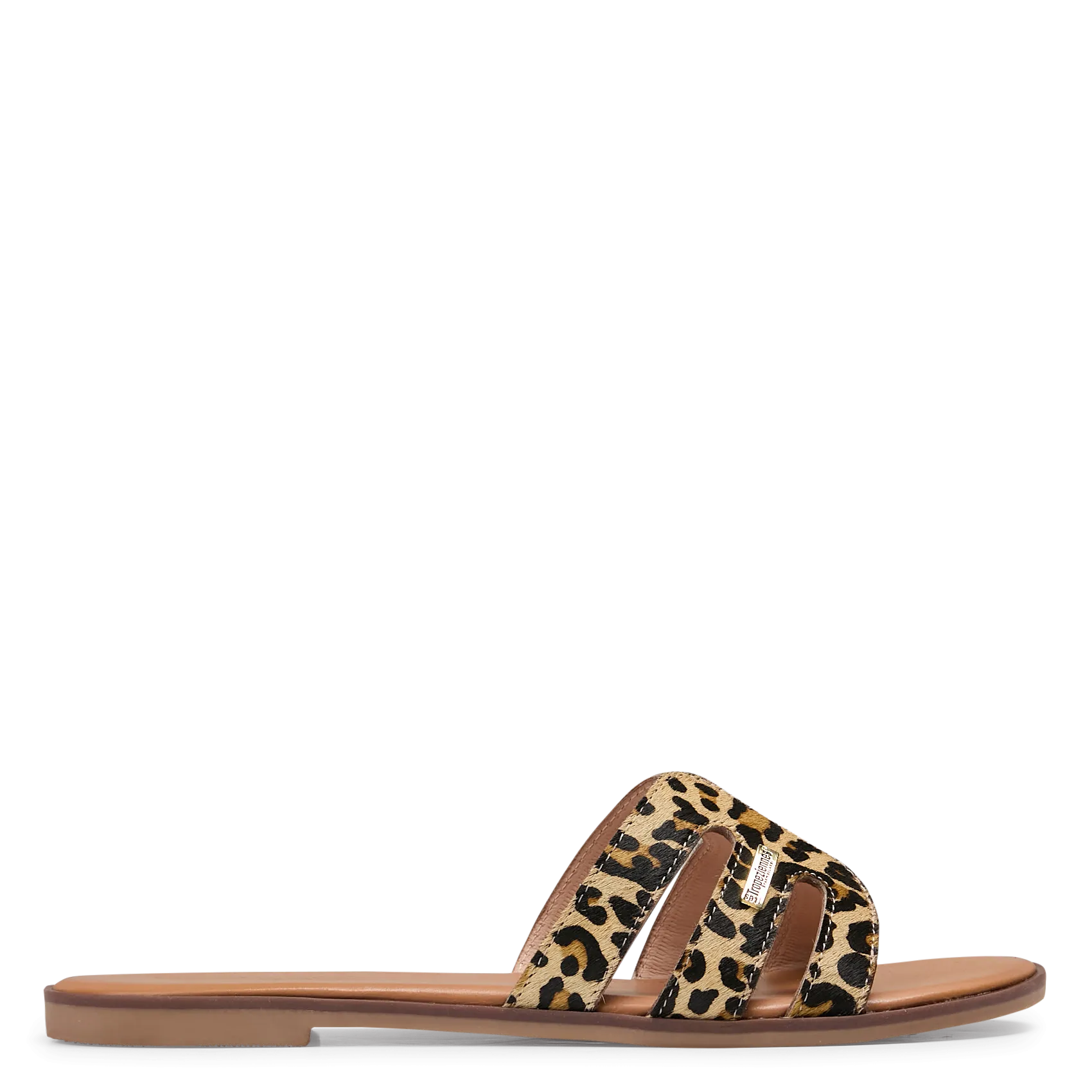 Claquettes léopard en cuir Marron HAMIGAPO