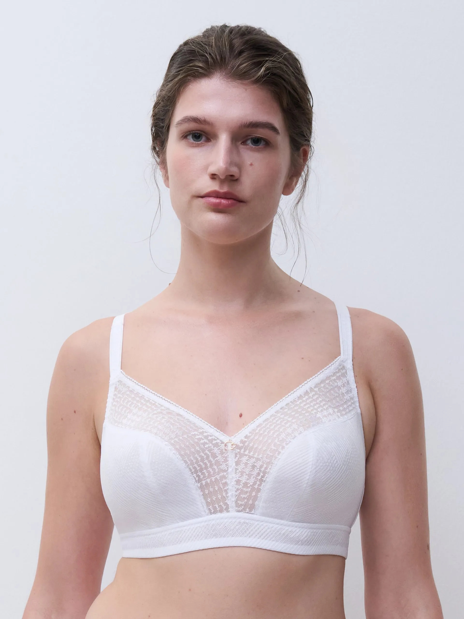 Soutien-gorge sans armature maintien broderie Blanc INTRIGUE