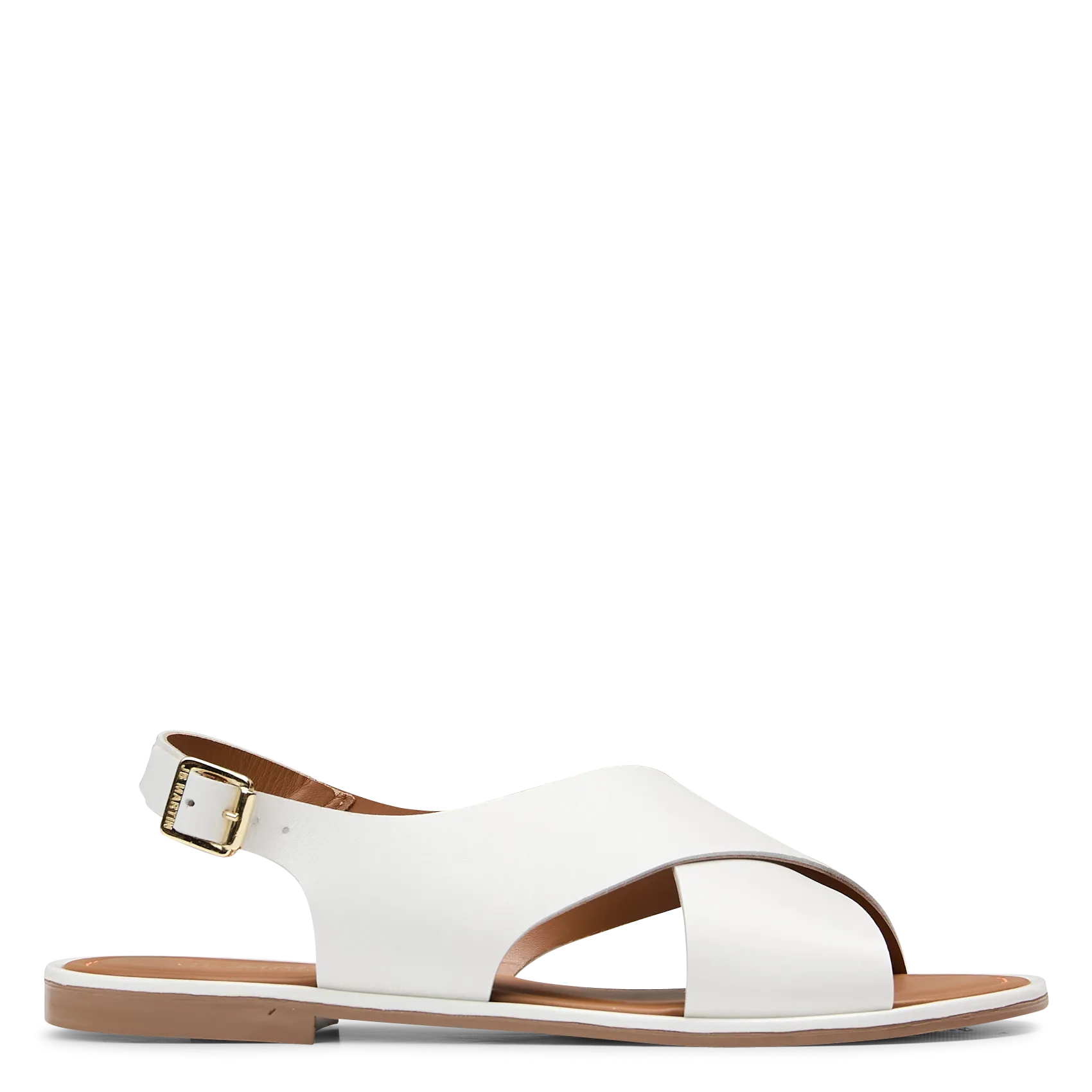 Sandales plates en cuir Blanc DUTA