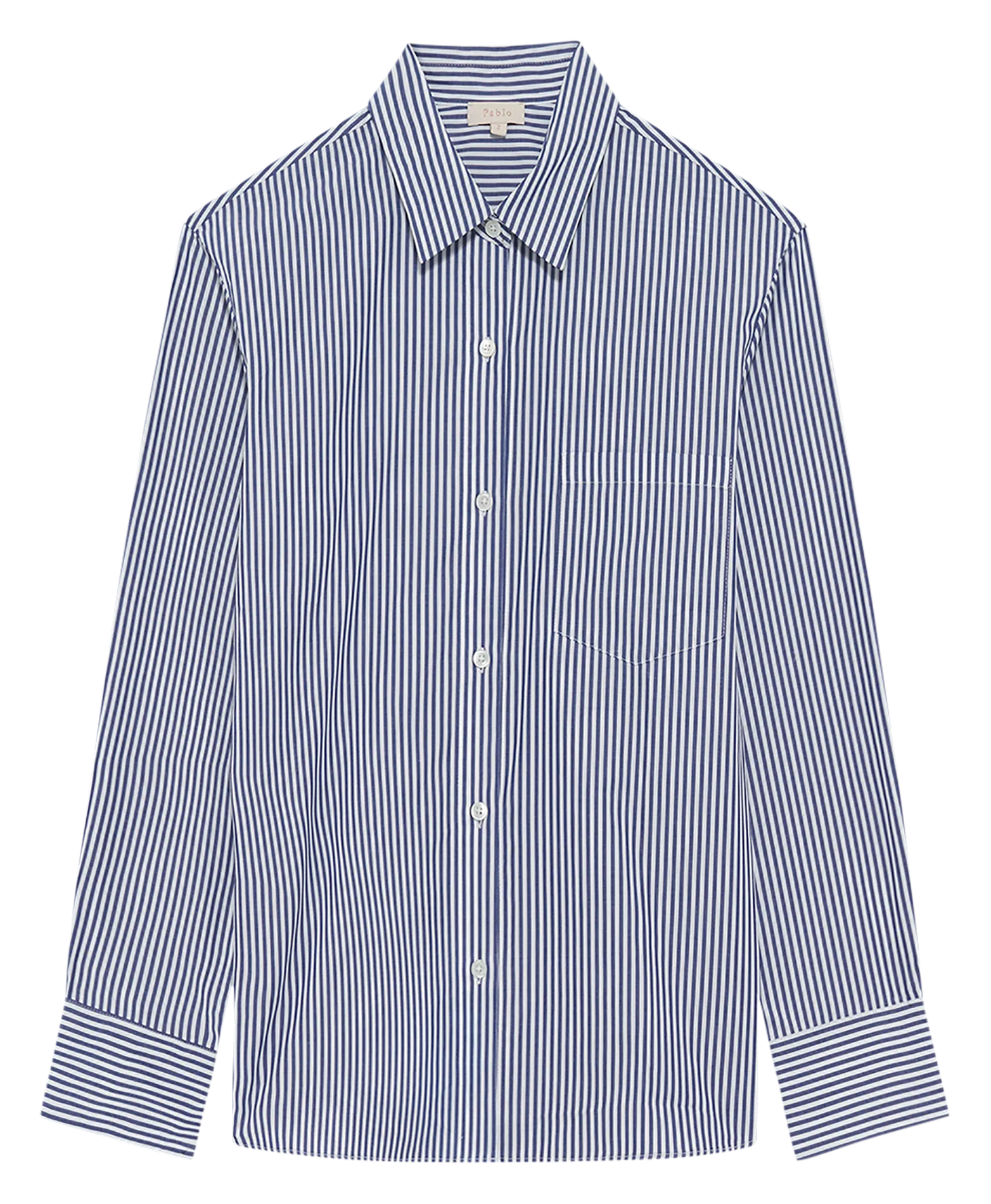 Chemise col classique en coton Bleu URSY