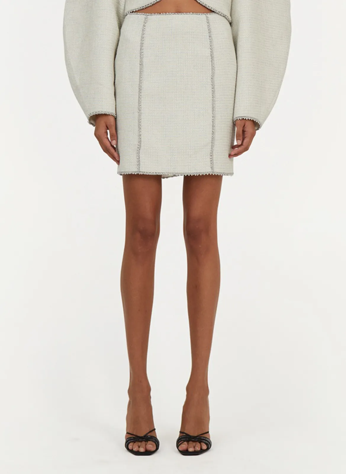 Jupe courte en tweed Noir