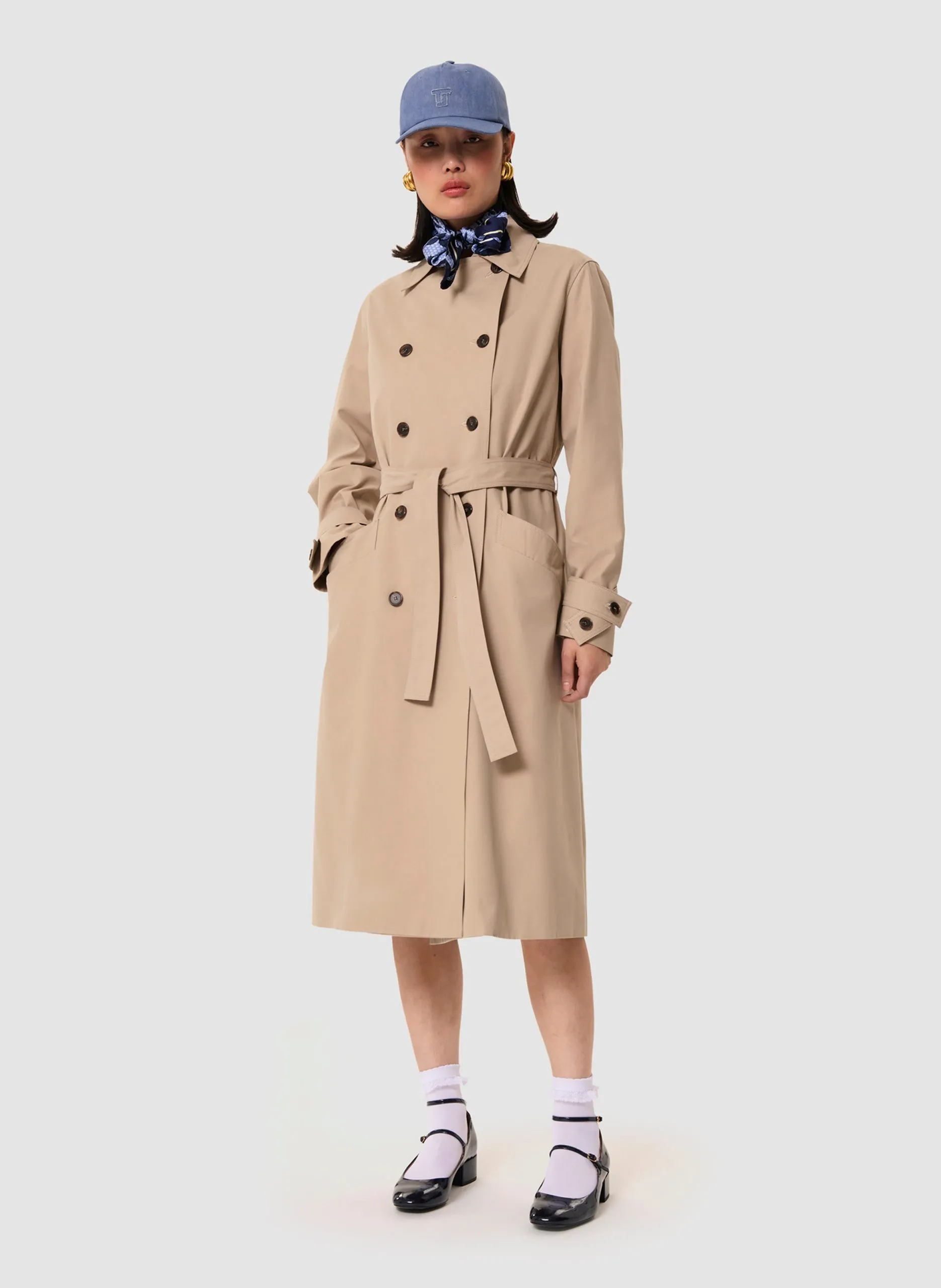 Trench col tailleur en coton Beige IVON
