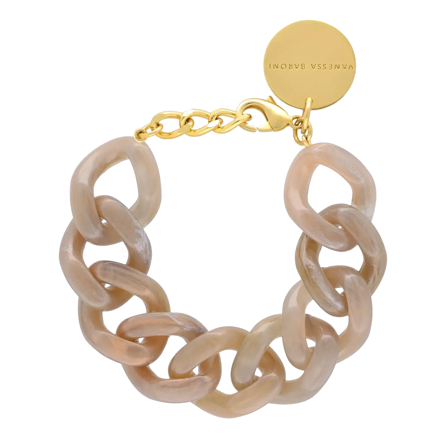 Bracelet à maillons marbrés Beige FLAT CHAIN