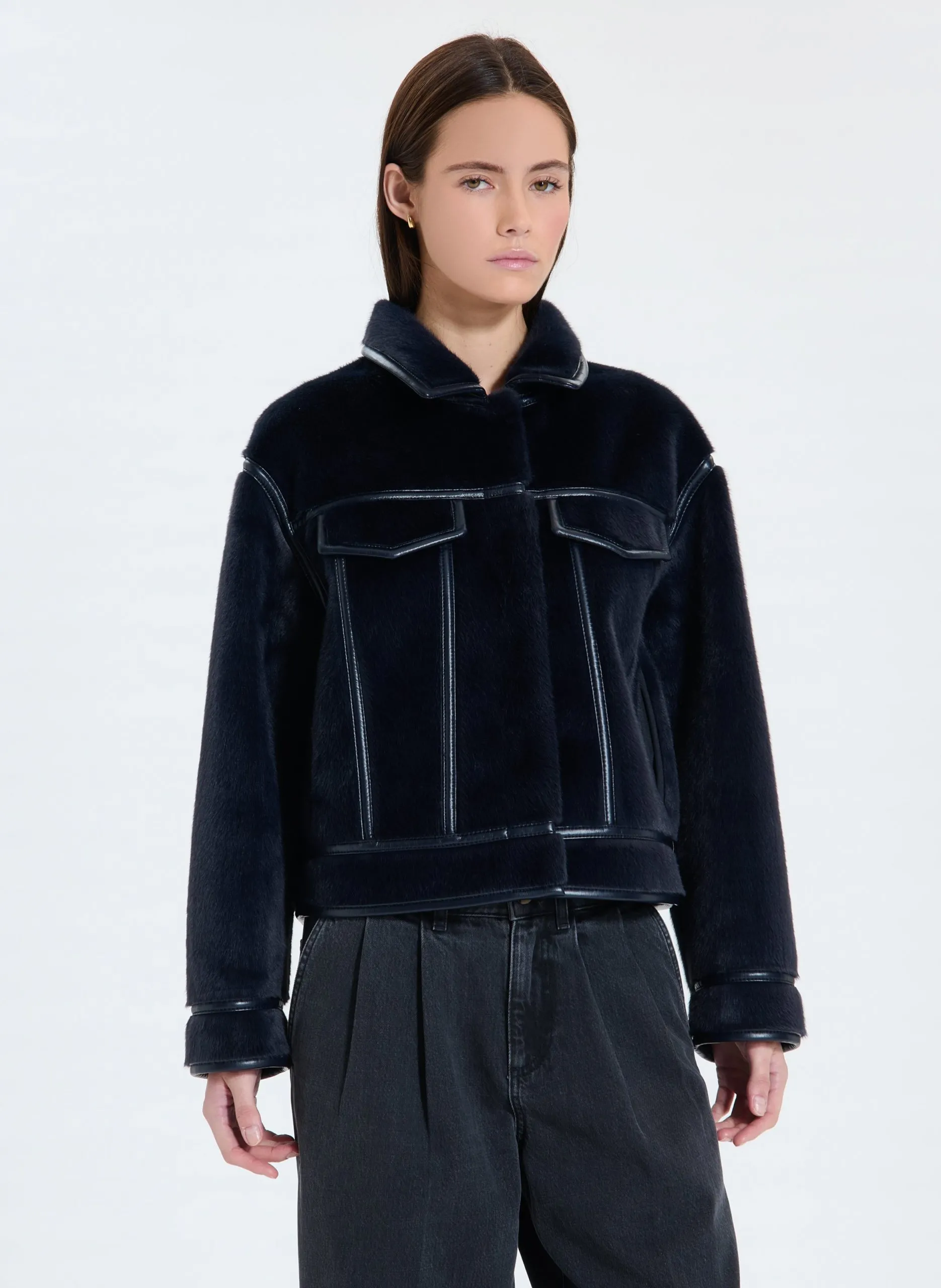 Veste col classique Bleu MONGE