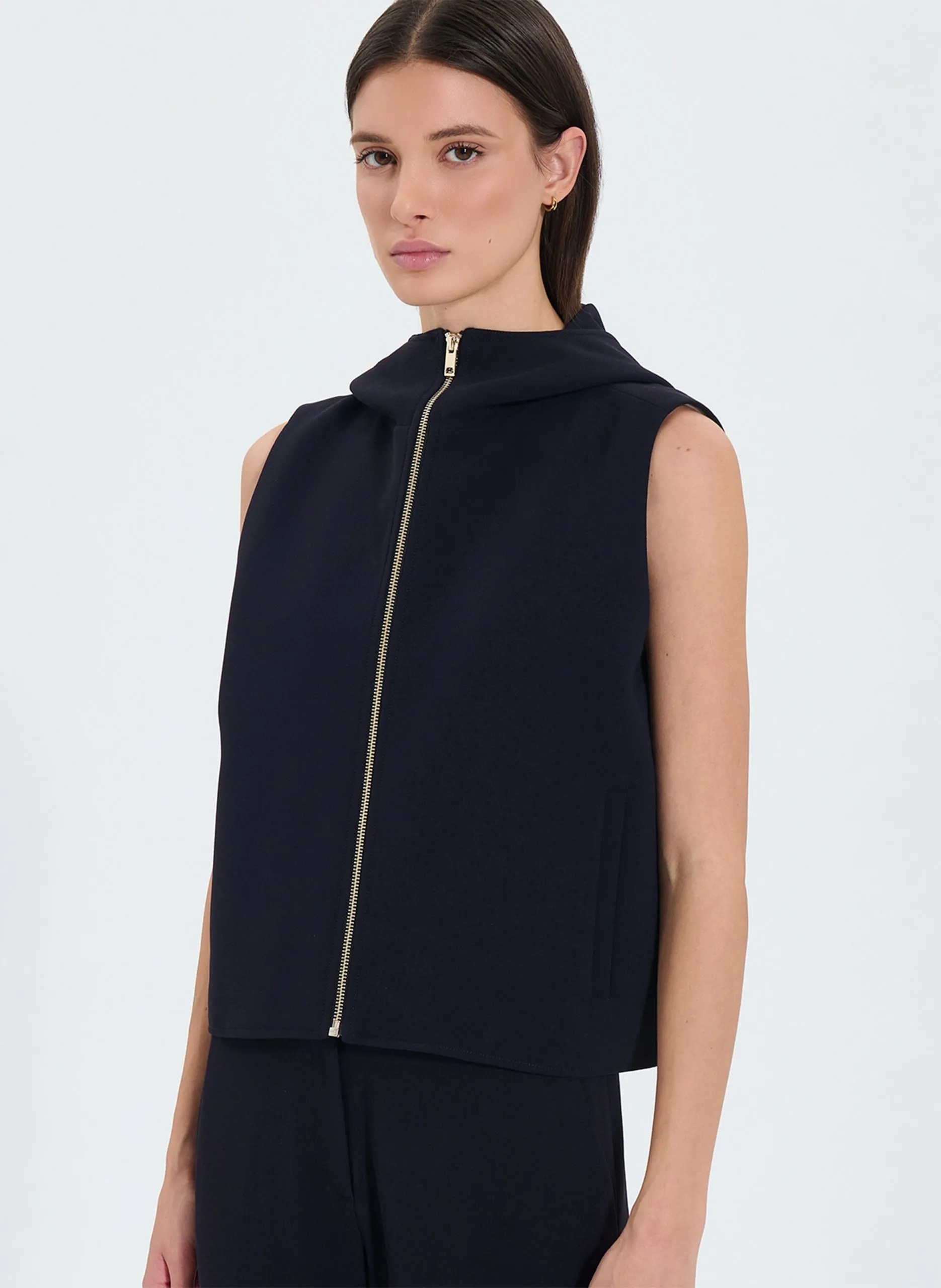 Gilet zippé à capuche Bleu GELIE