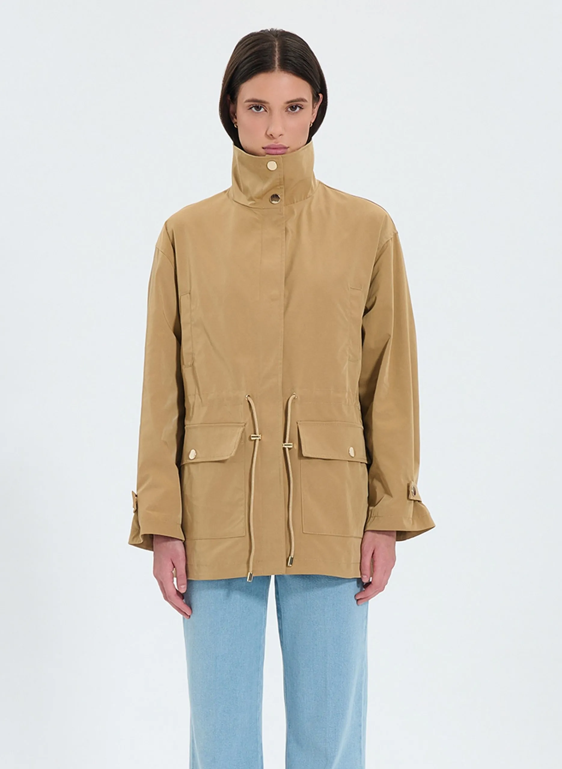 Veste cintrée col montant Beige TAMA