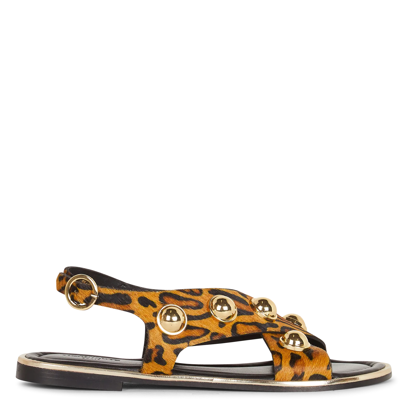 Sandales plates à rivets en cuir Multicolore COBERTS