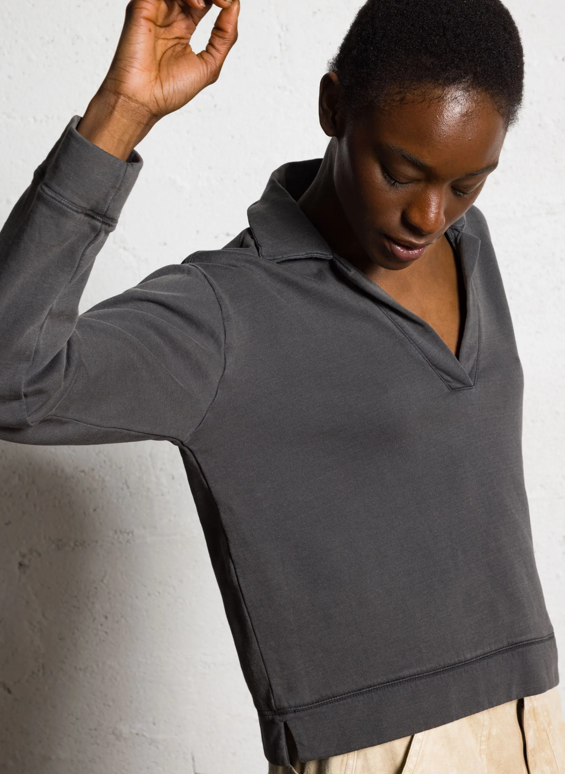 Sweat droit manches longues Gris SULLY