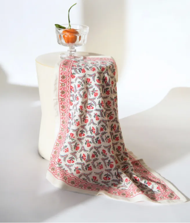 Foulard adulte Beige FLORA FRAMBOISE