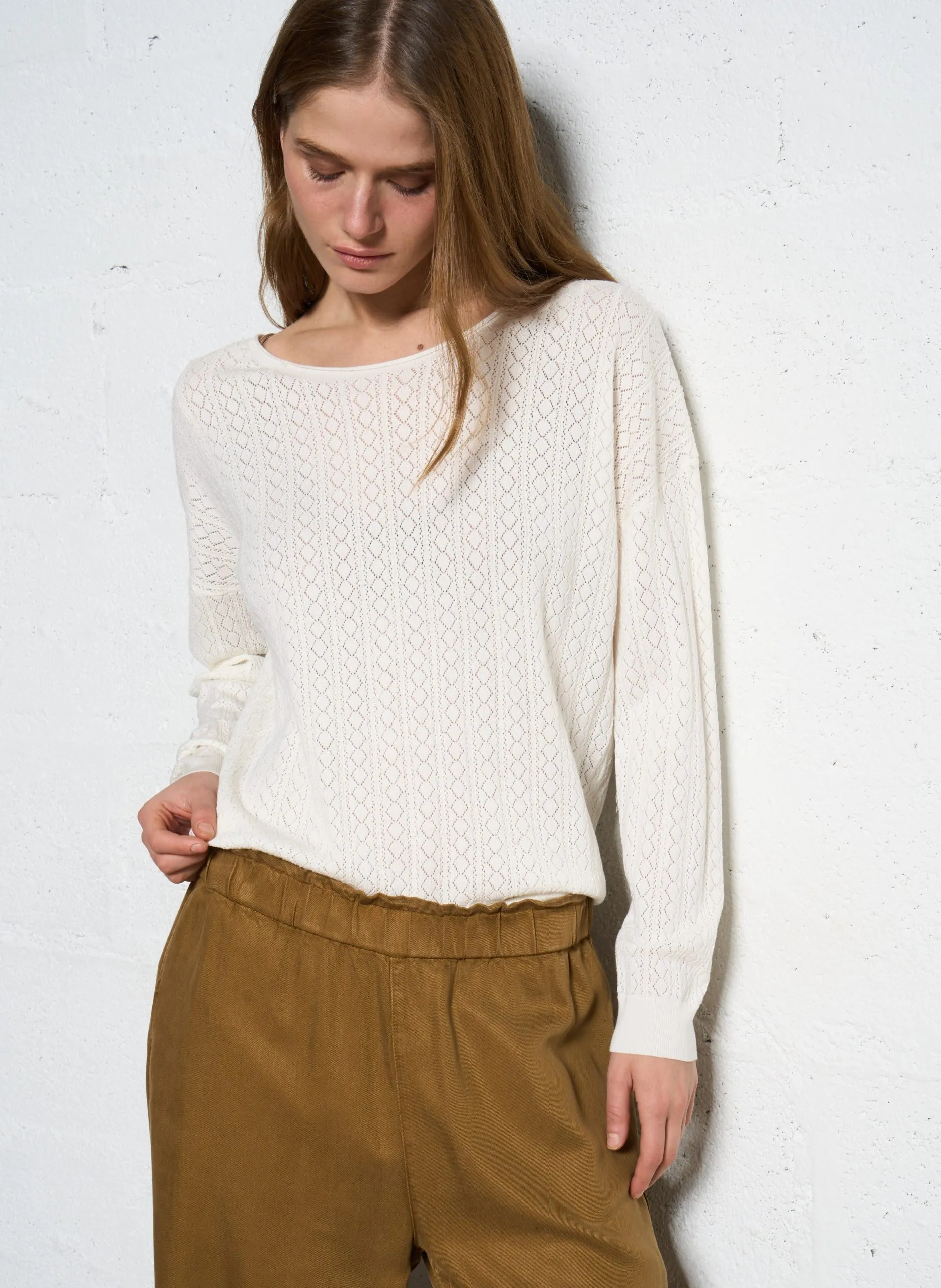 Pull col rond Blanc MILOU