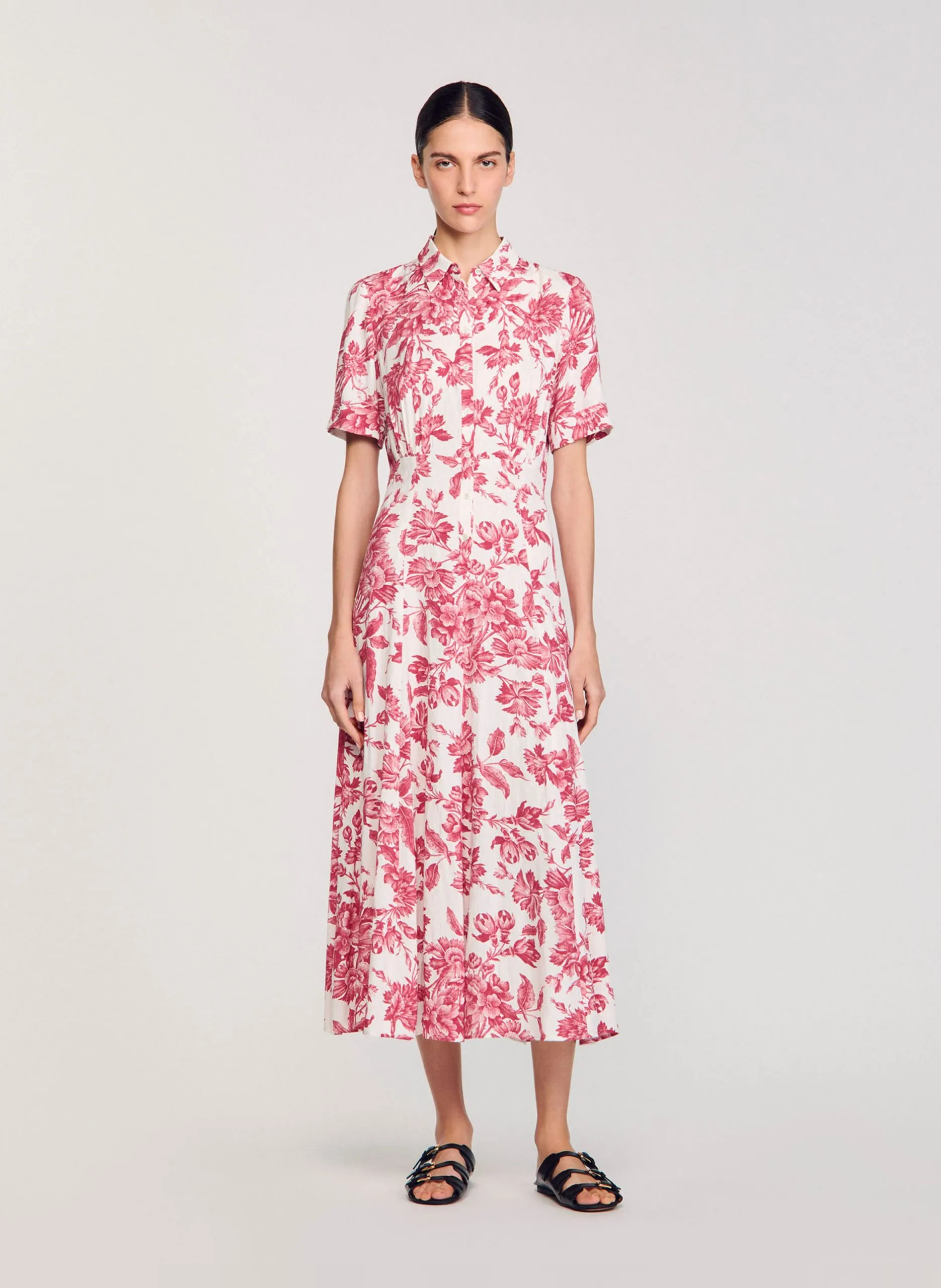 Robe longue imprimée Blanc