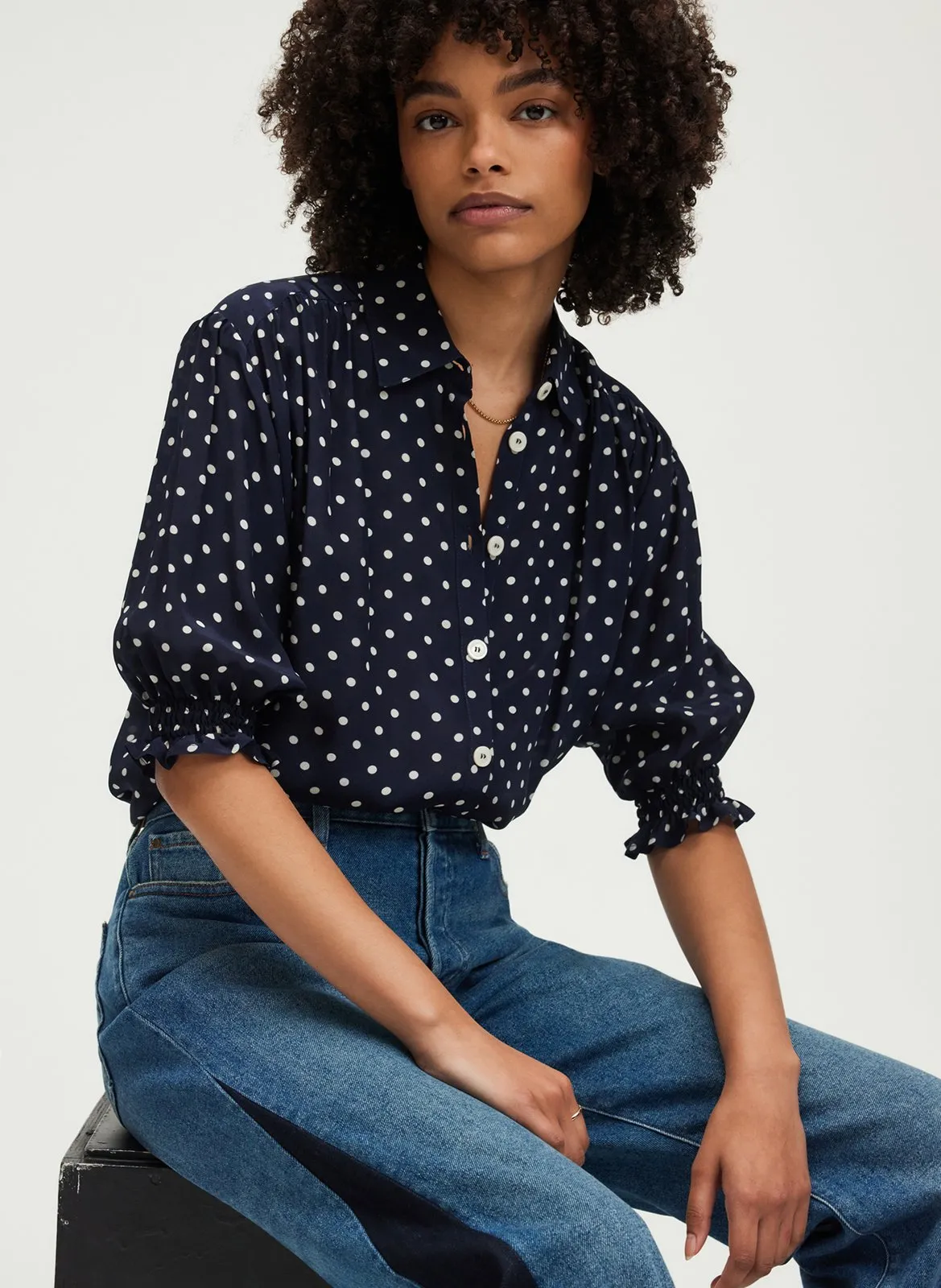 Chemise col classique Bleu UTHARA