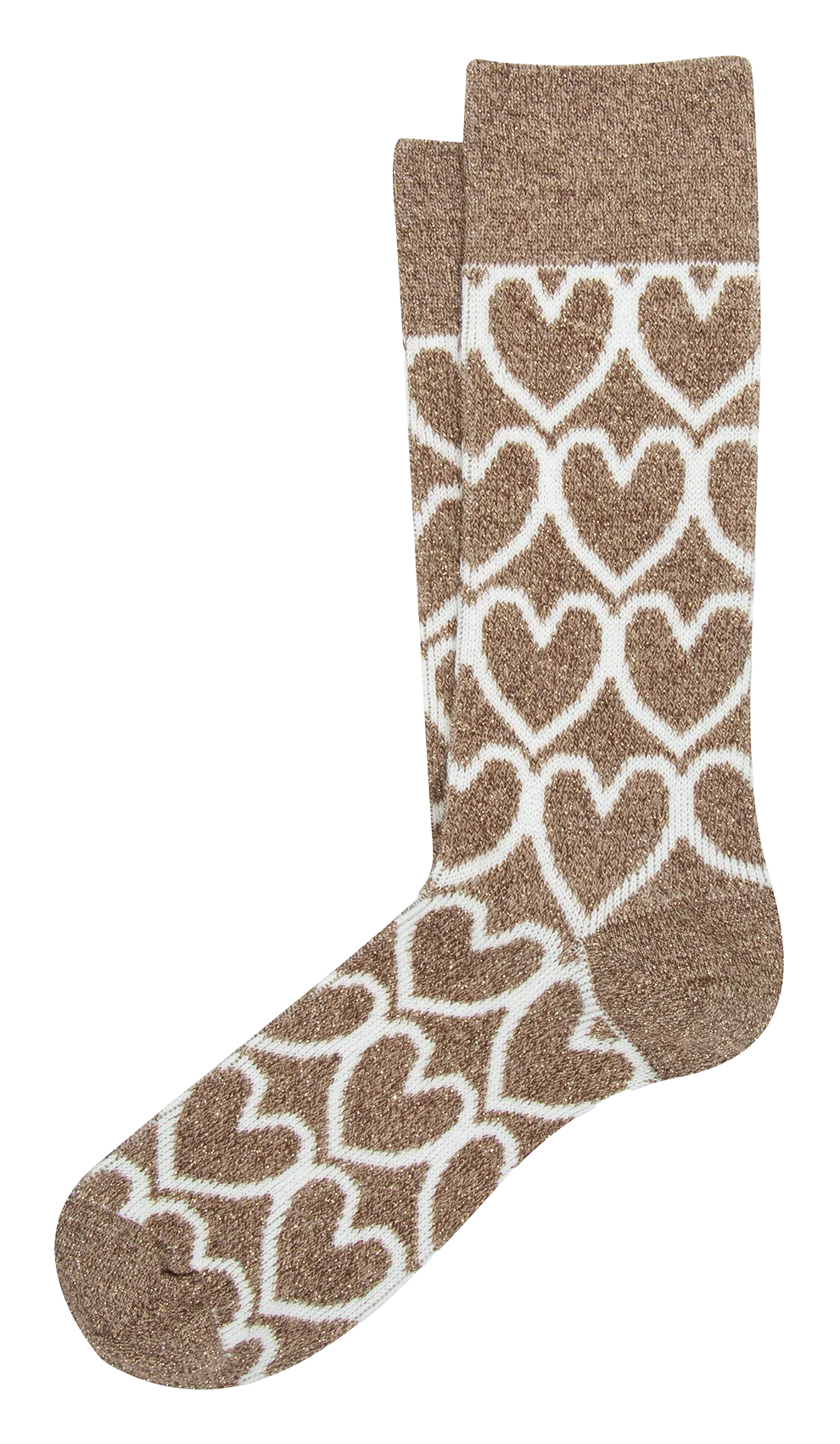 Chaussettes imprimées en coton bio mélangé Marron GEDSER