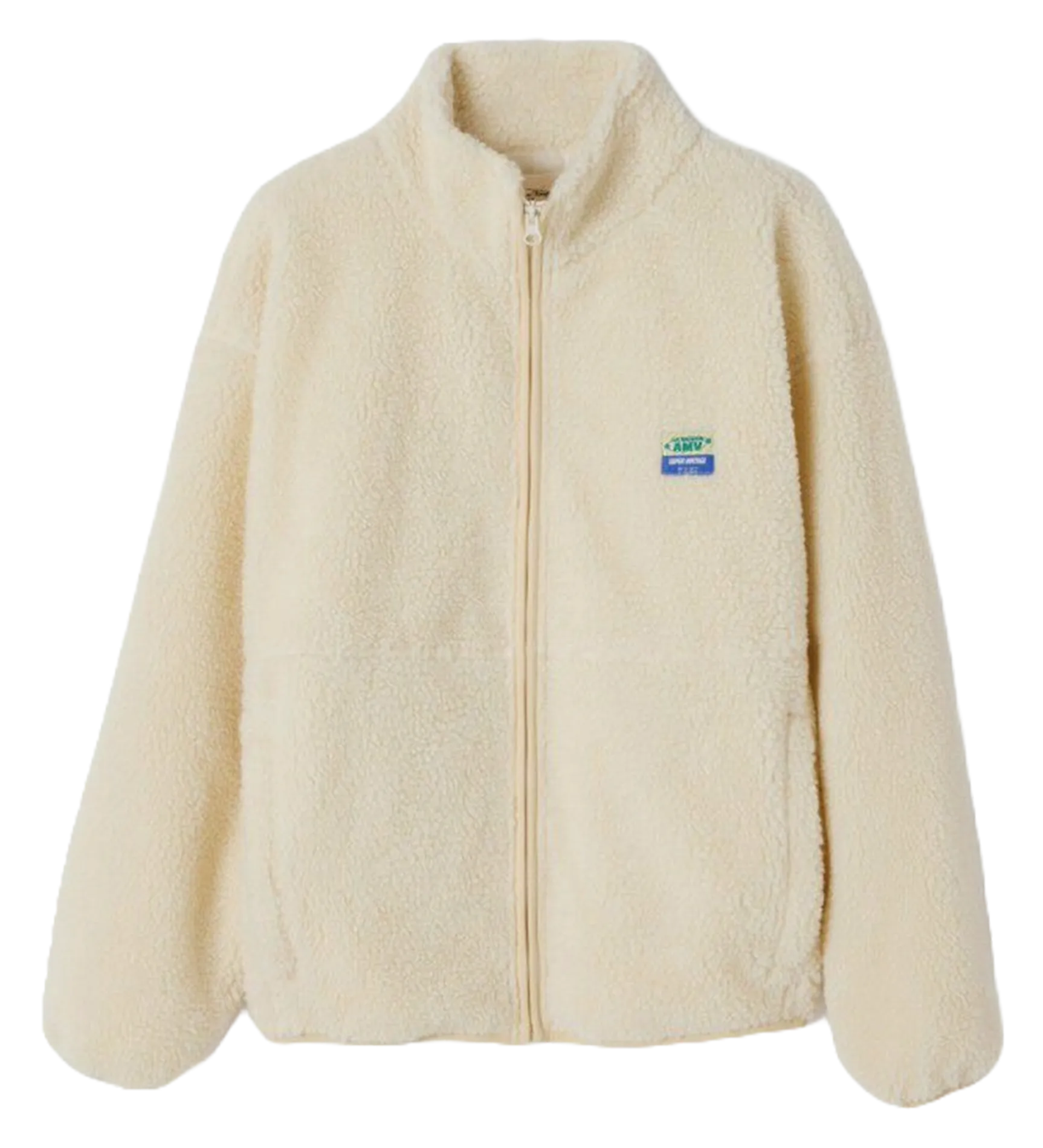 Veste ample zippée à col montant polaire Beige HOKTOWN