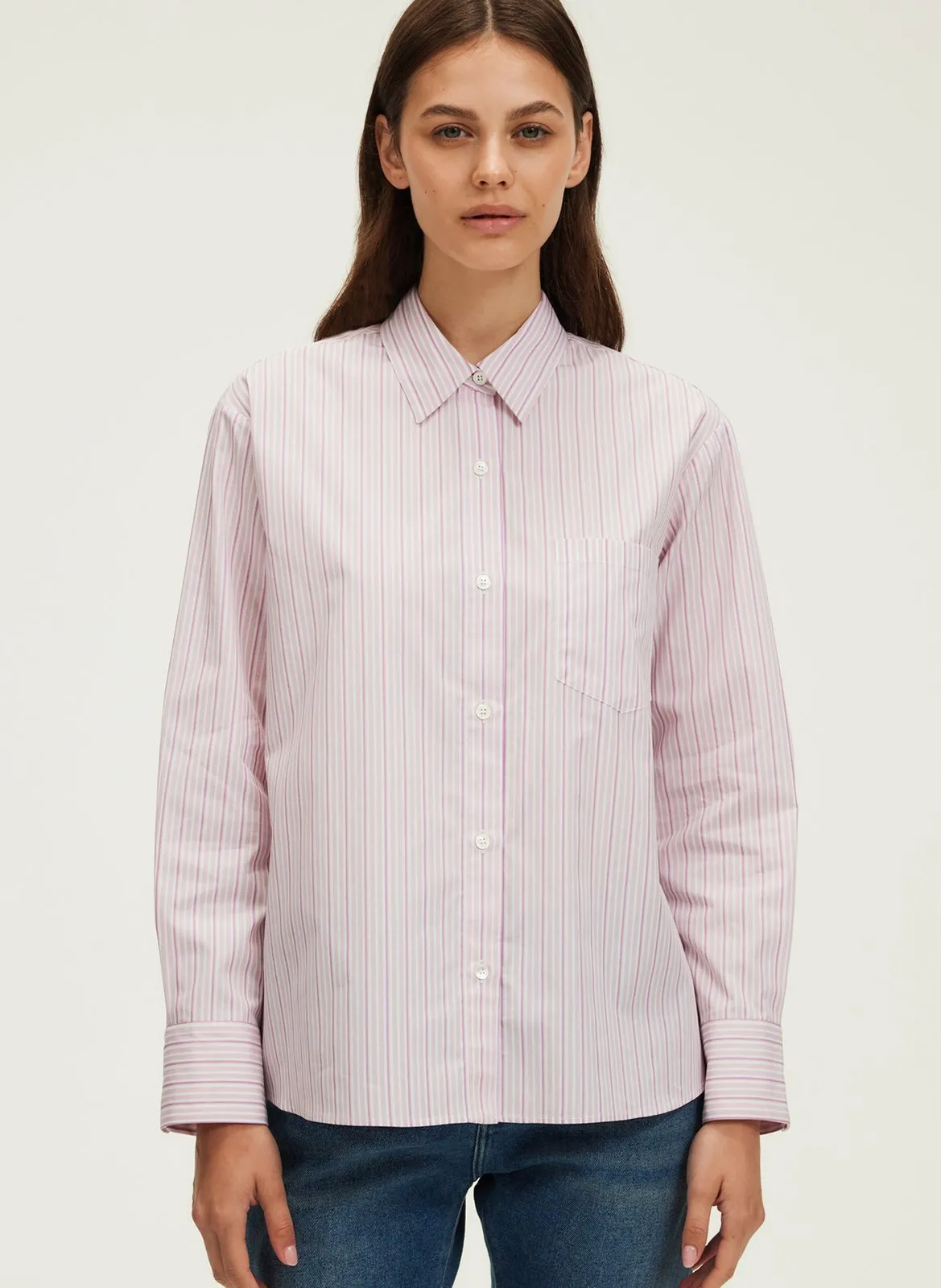 Chemise col classique en coton Rouge URANA