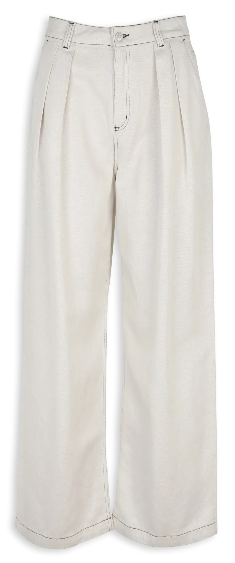 Jean taille haute à pinces Blanc LASSI