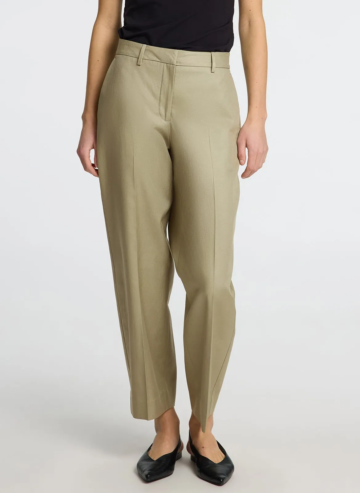 Pantalon large en coton bio mélangé Gris DORA