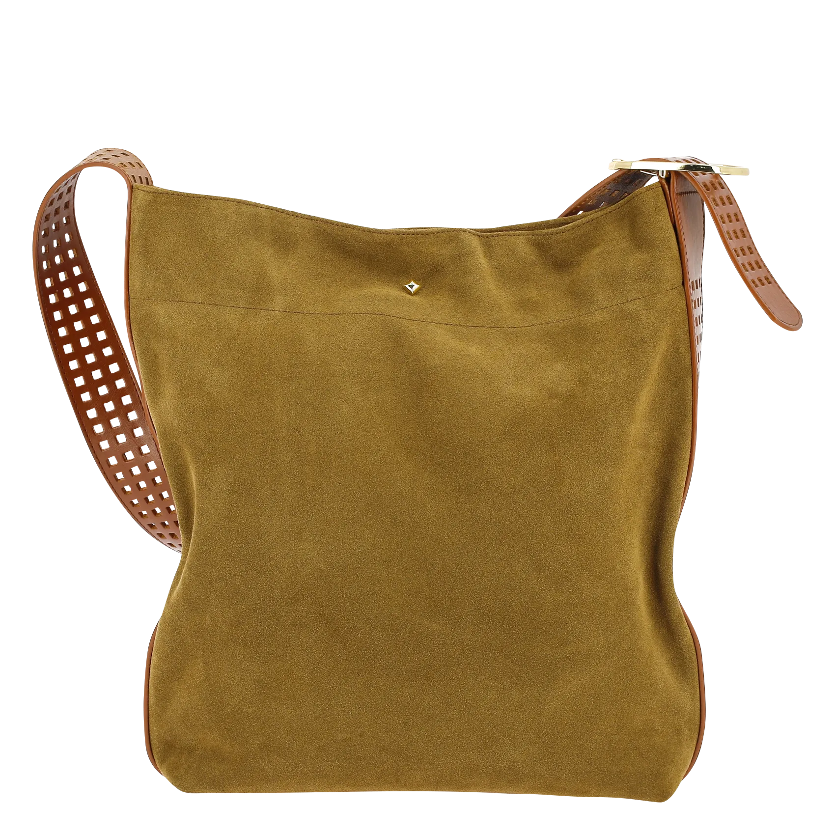 Sac bandoulière en cuir velours Marron LE ENZO CRAN