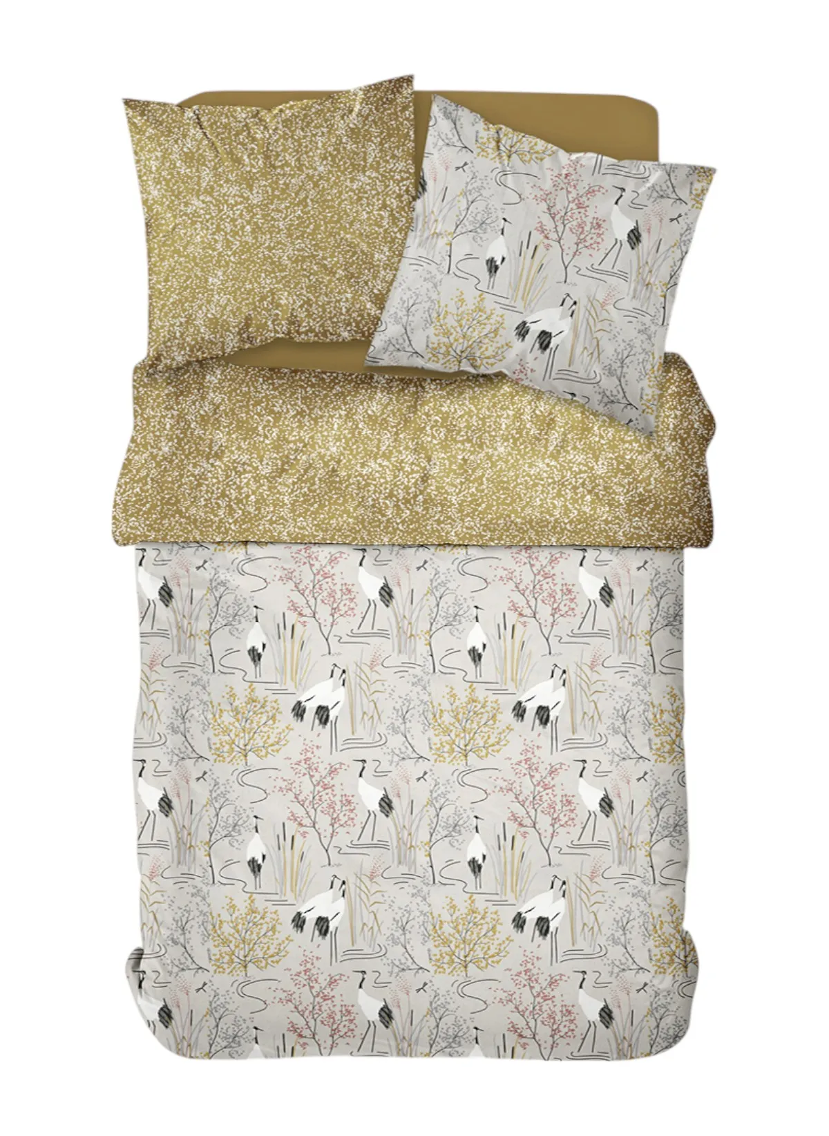 Parure de lit imprimé en coton Beige SUNSHINE BERNY