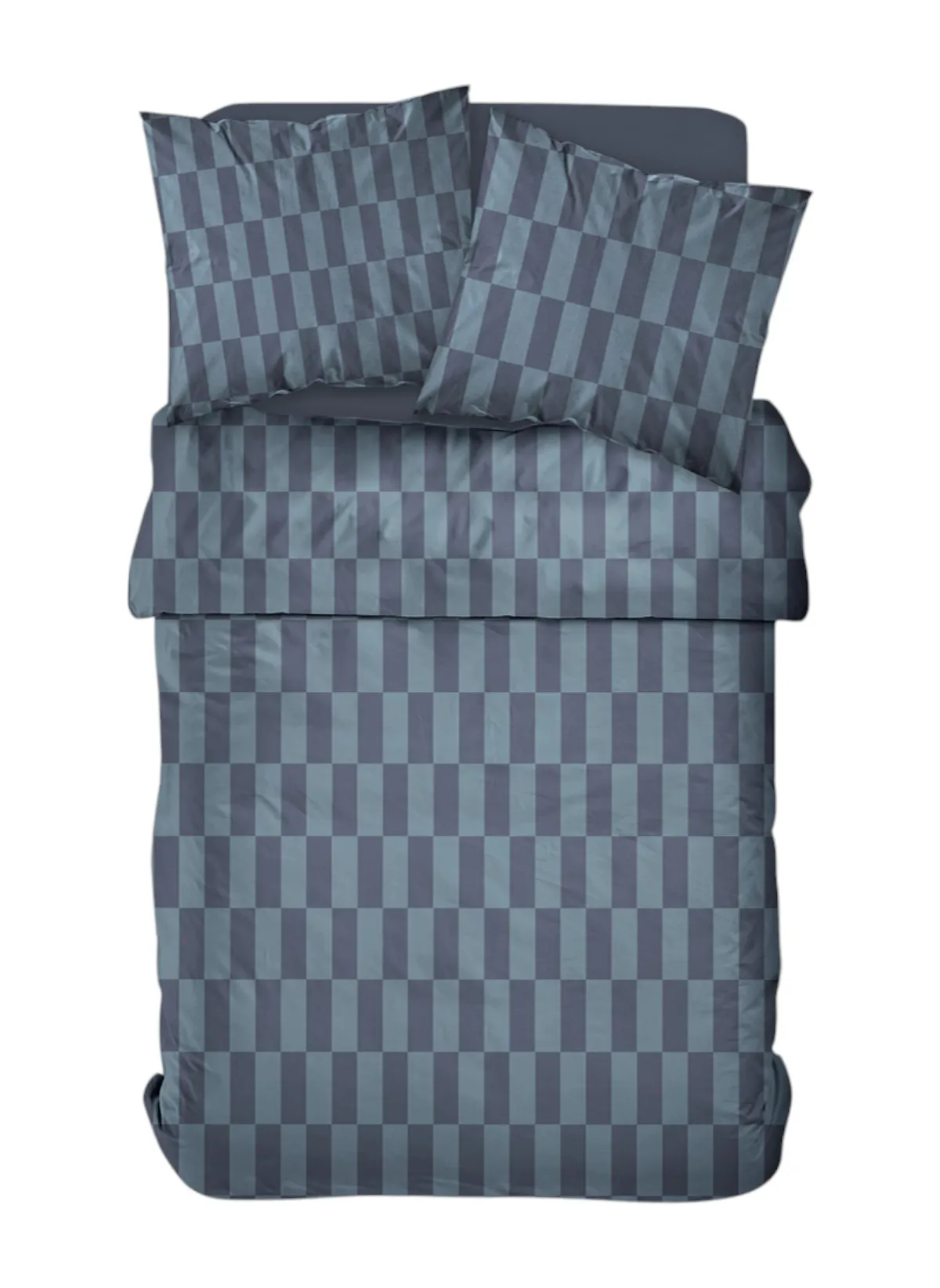 Parure de lit imprimé en coton Bleu SUNSHINE BASILE