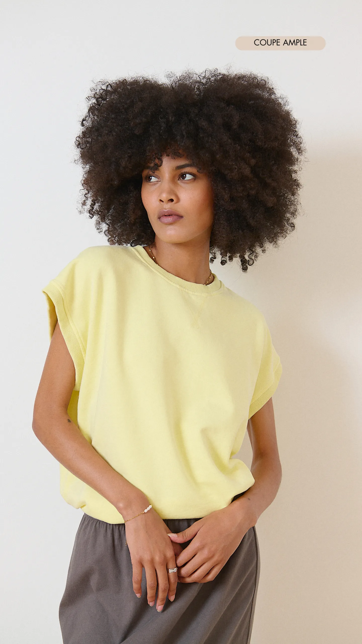 Sweatshirt sans manches Jaune VIRGILE